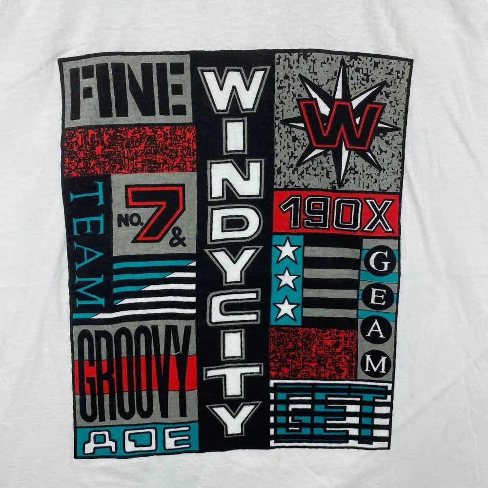 Vintage WINDY CITY Team No.7 Promo Graphic Tee Shirt Free Size Size US M / EU 48-50 / 2 - 2 Thumbnail