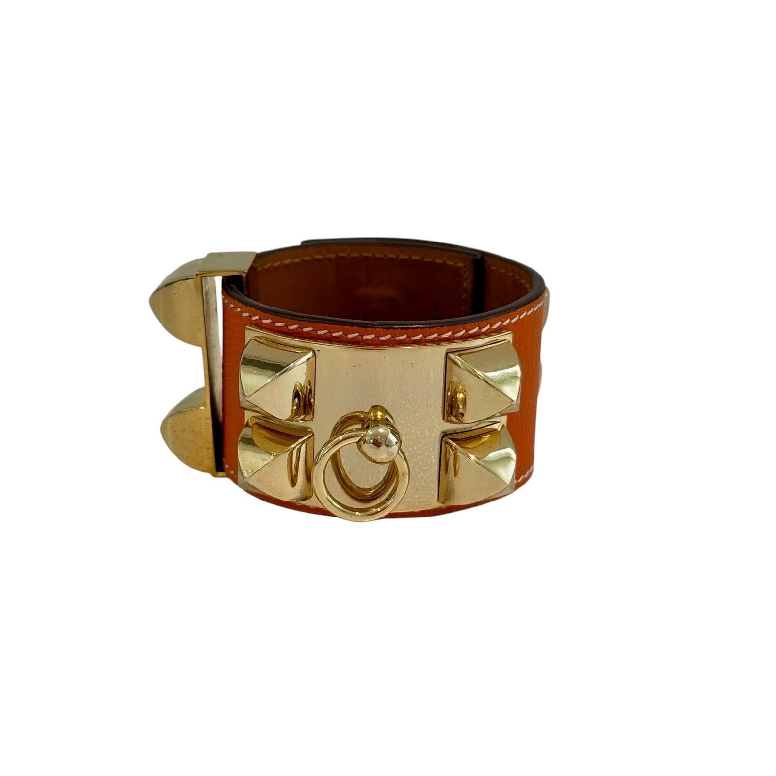 Hermes HERMES Epsom Collier de Chien CDC Bracelet S in Orange Size ONE SIZE - 1 Thumbnail