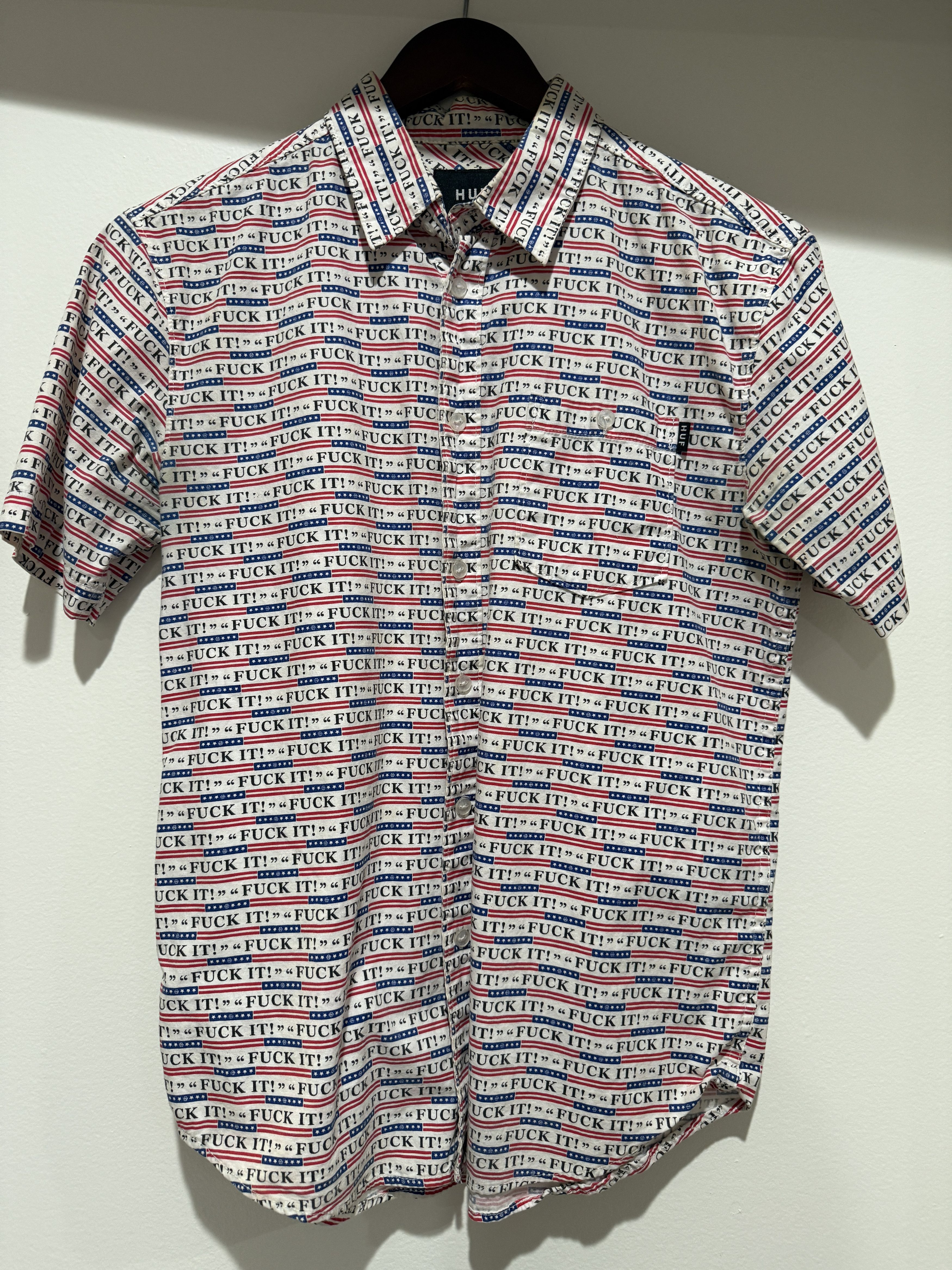 Huf Huf Fuck It All Over Print Button Down Shirt S Size US S / EU 44-46 / 1 - 2 Thumbnail