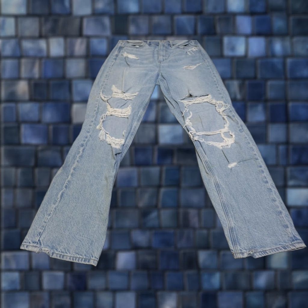 American Eagle Outfitters VINTAGE American Eagle Jeans Womens 8 Blue Highest Rise 90s Boyfriend Distressed Denim Size 30" / US 8 / IT 44 - 1 Thumbnail