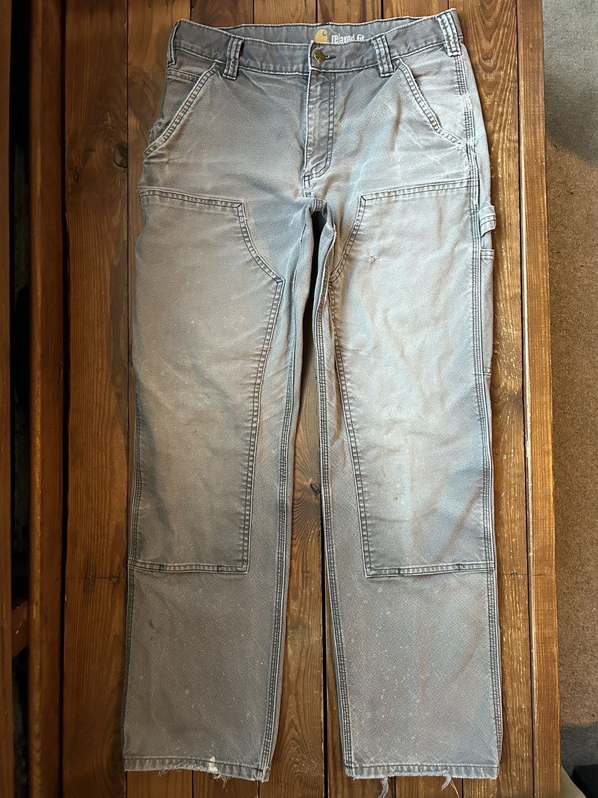 Carhartt × Vintage Vintage 90s Y2K Carhartt Grey Double Knee Pants Size US 30 / EU 46 - 1 Thumbnail