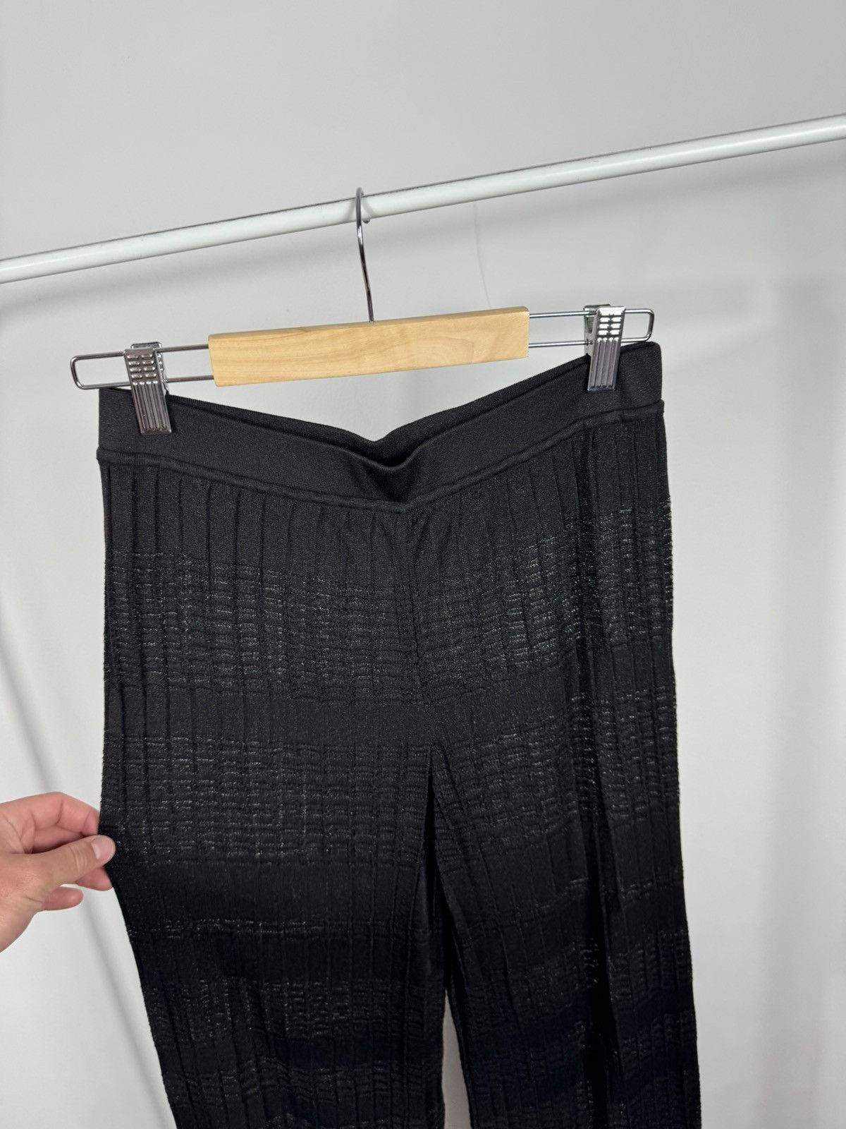 Other Falconeri Black Pleated Wide Leg Pants Shiny Knit Trousers S Size 28" / US 6 / IT 42 - 5 Thumbnail