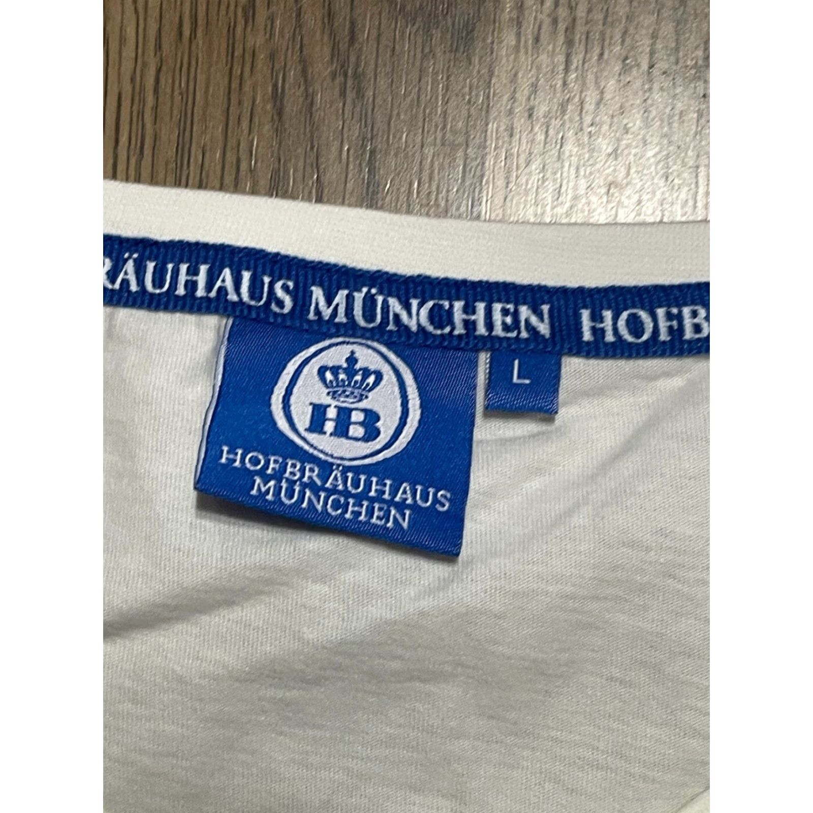 Vintage Hofbrauhaus Munchen Shirt Womens Large White V-Neck Short Sleeve T-Shirt Casual Basic NY Size L / US 10 / IT 46 - 6 Thumbnail