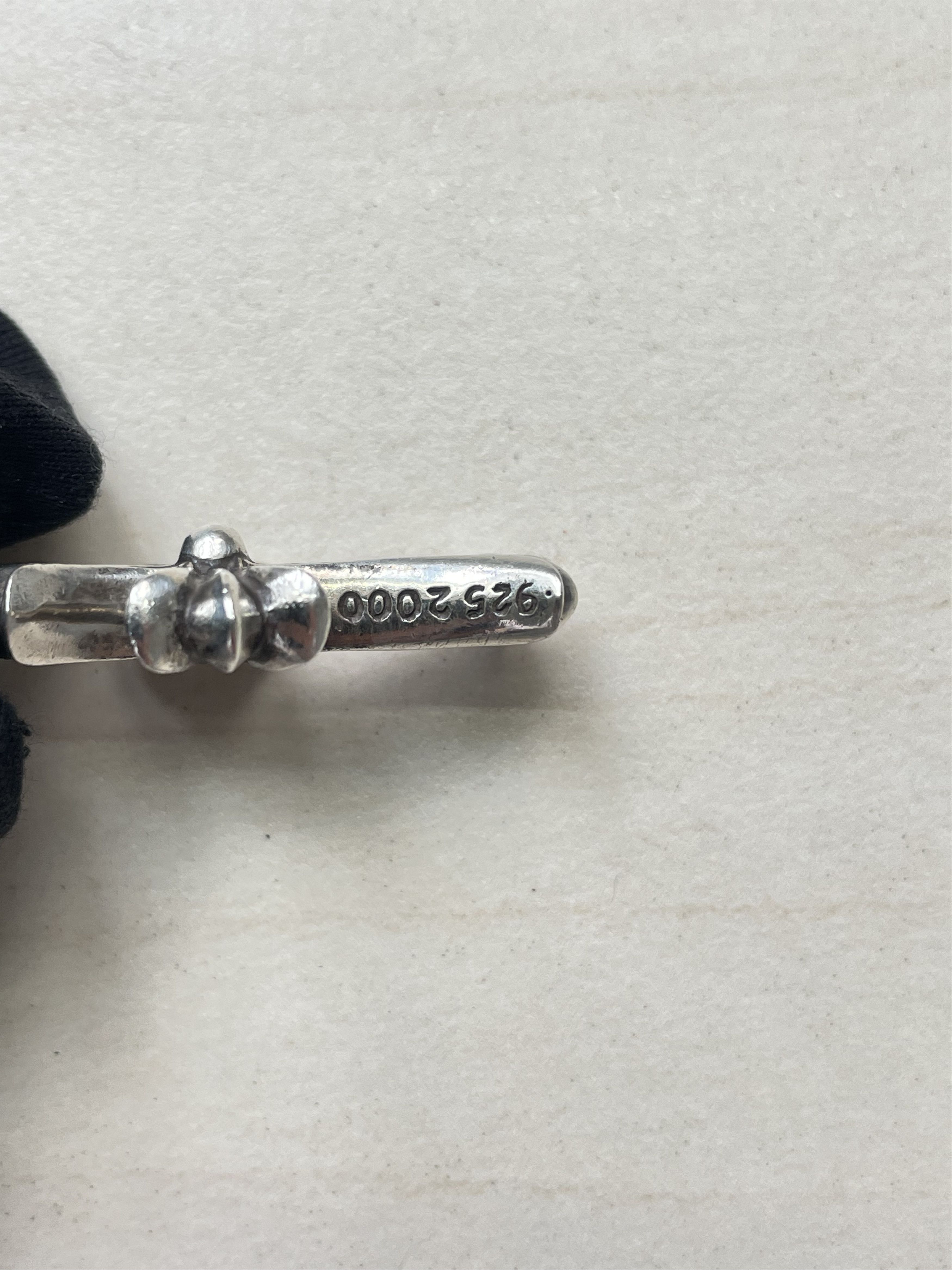 Chrome Hearts Chrome Hearts Silver Black Diamonds Tiny Cross Charm Pendant Size ONE SIZE - 7 Thumbnail