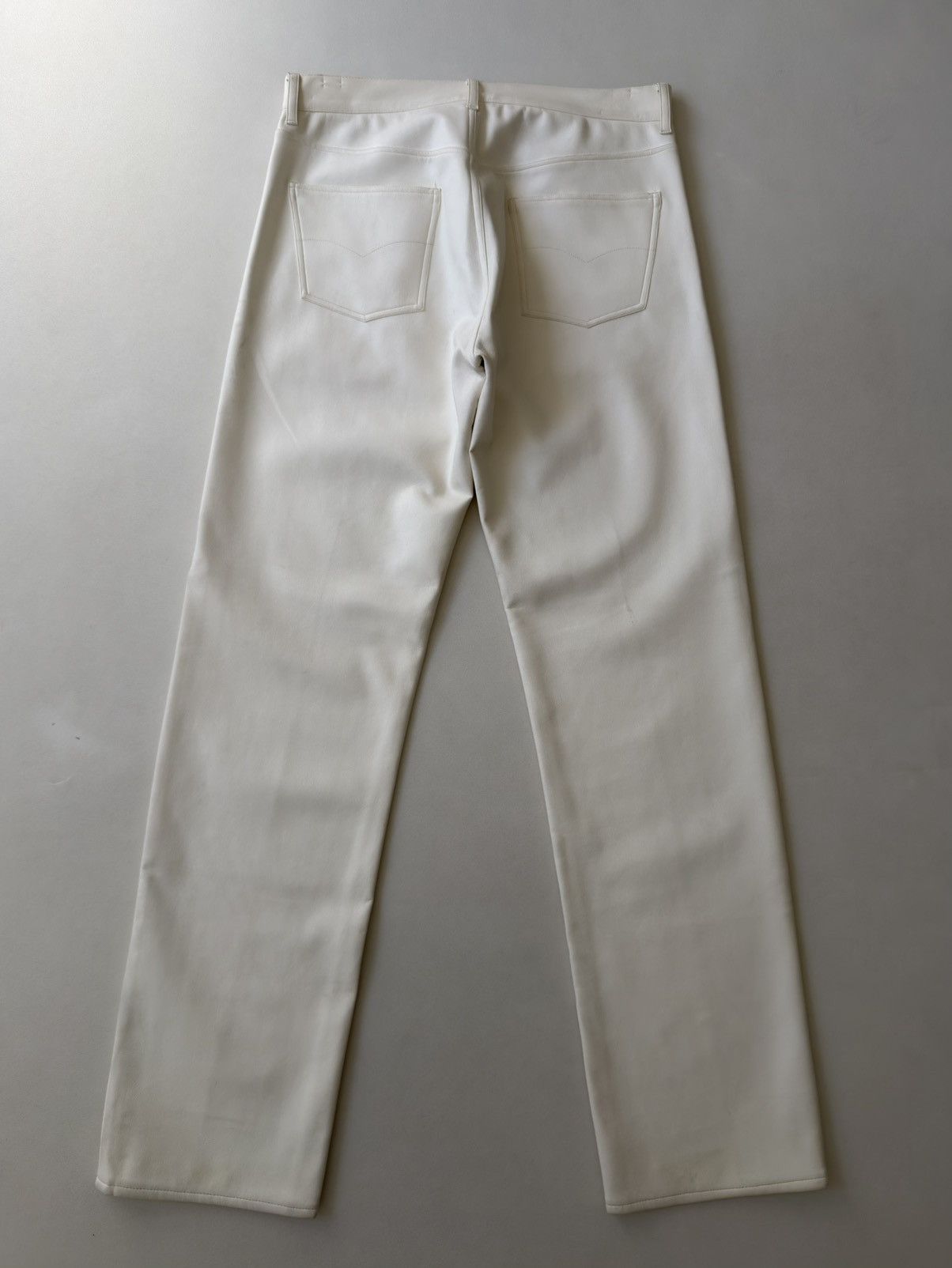Helmut Lang 1980s Sample White Vegan Leather Pants Size US 30 / EU 46 - 14 Thumbnail