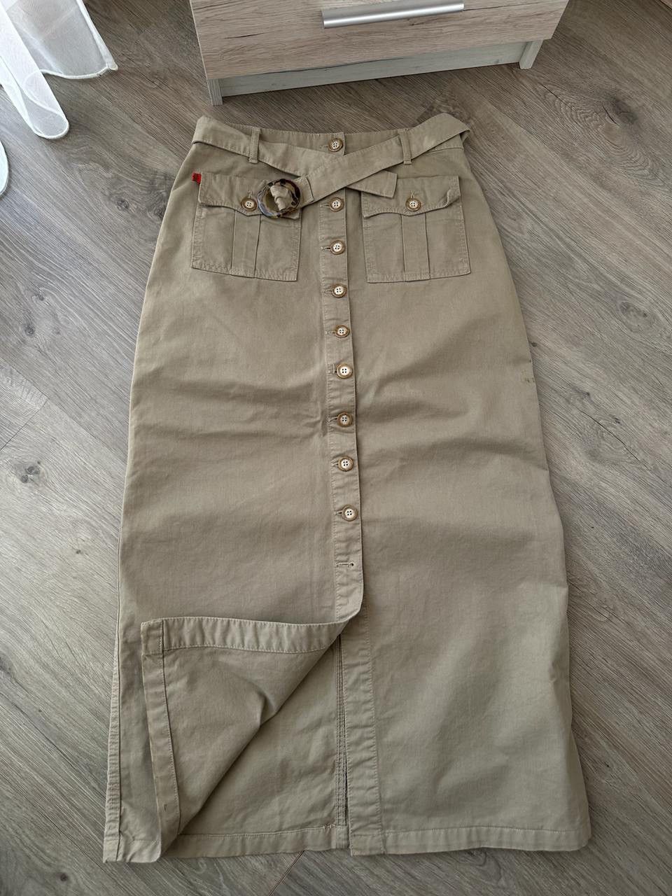 Japanese Brand × Vintage Vintage Bruna Beige Below The Knee Button Skirt Size 30" / US 8 / IT 44 - 4 Thumbnail