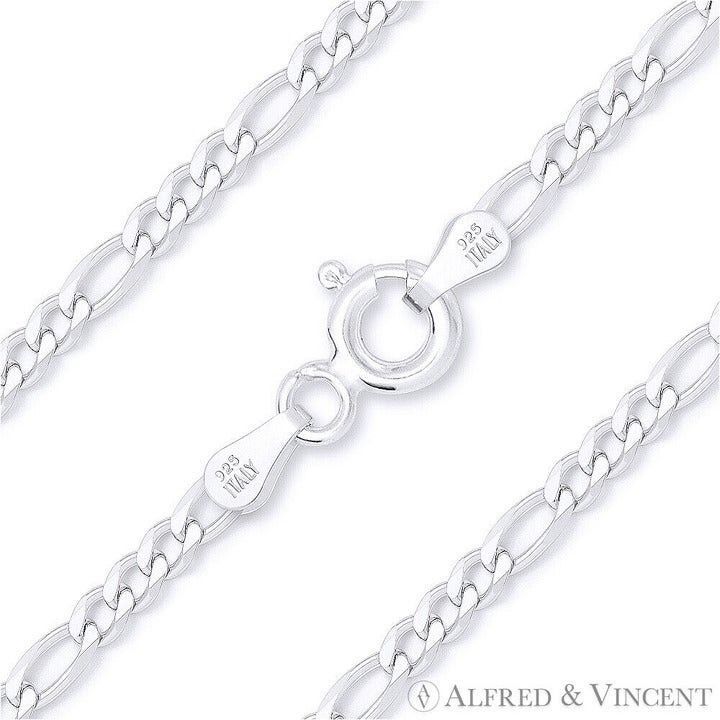 Other Figaro Link Italian Chain Anklet in .925 Sterling Silver Size ONE SIZE - 1 Thumbnail
