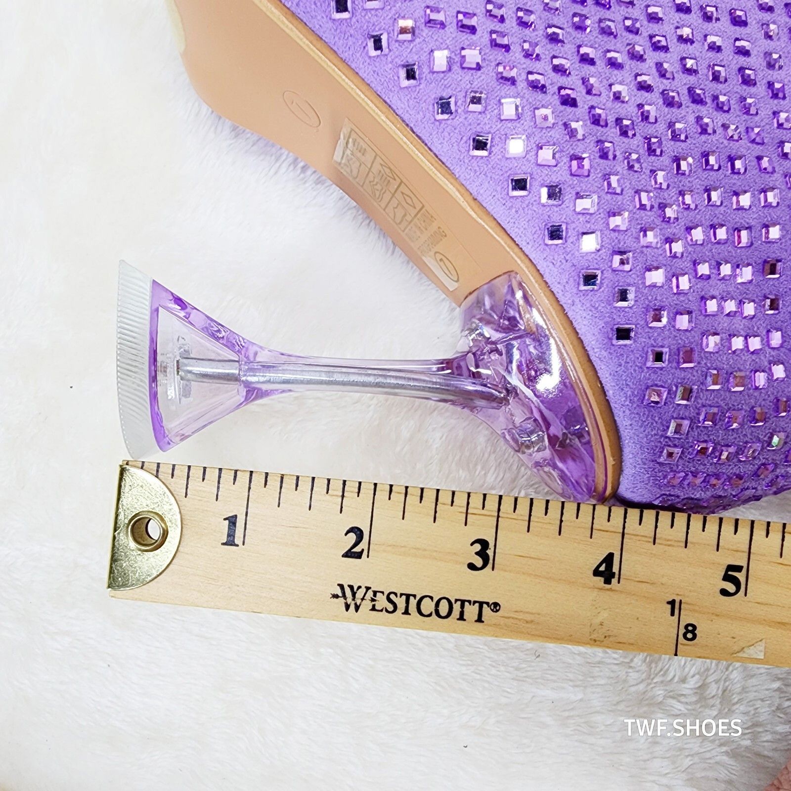Other Glamour Shot Mirrored Rhinestone Tinted 4" Pyramid Heel Knee Size US 6 / IT 36 - 9 Thumbnail