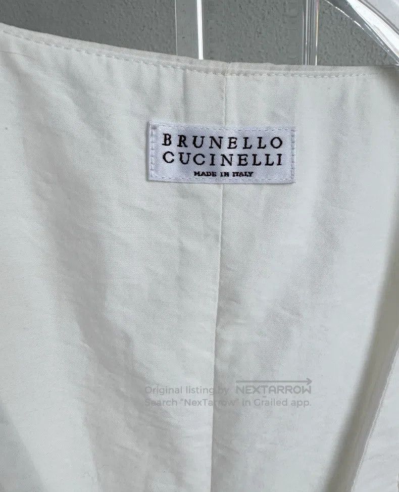 Brunello Cucinelli Brunello Cucinelli White embroidered vest waistcoat Size XS / US 0-2 / IT 36-38 - 4 Thumbnail