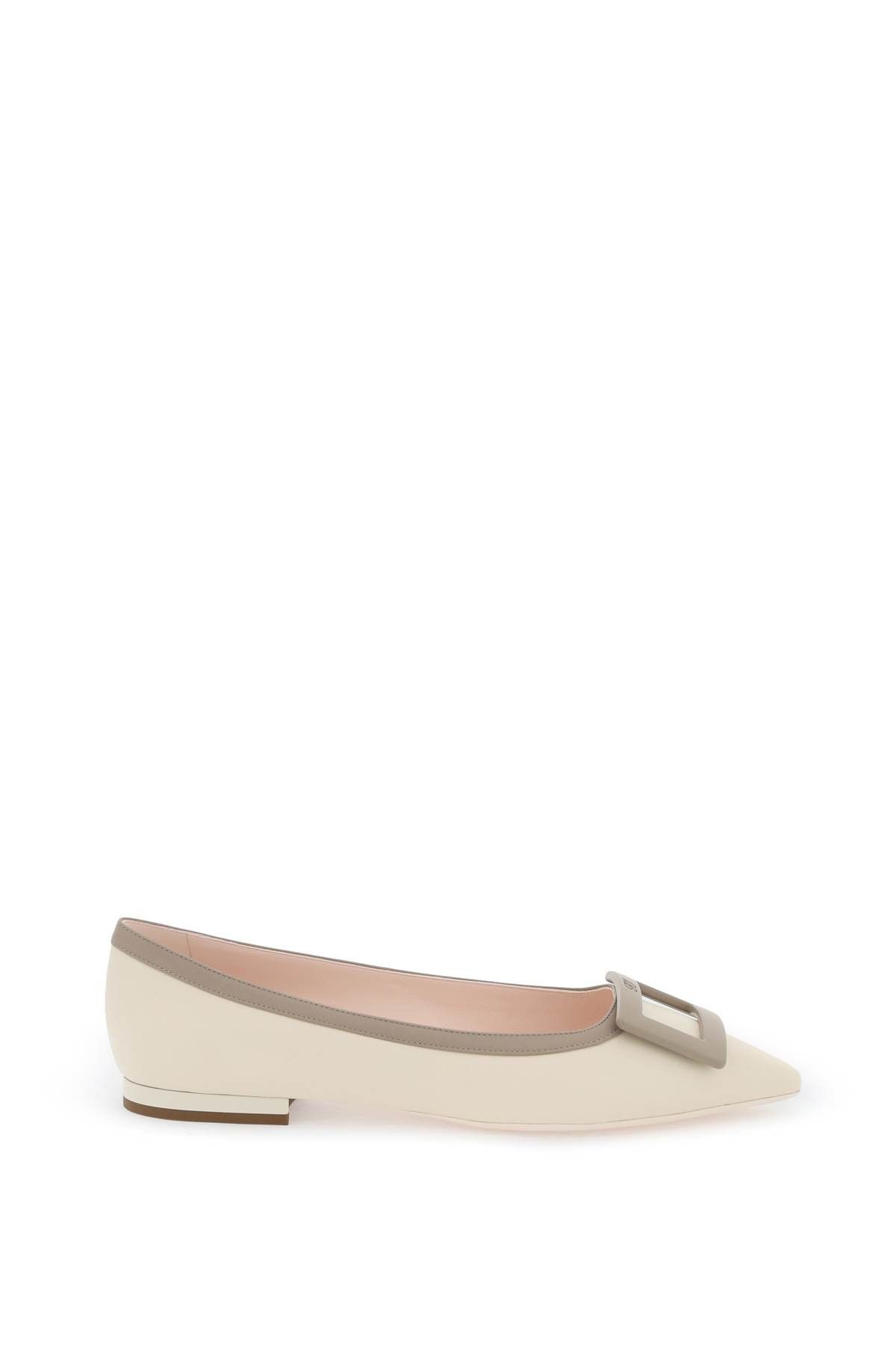image of Roger Vivier Gommettine Ballet Flats in Cire Daino, Women's (Size 9)