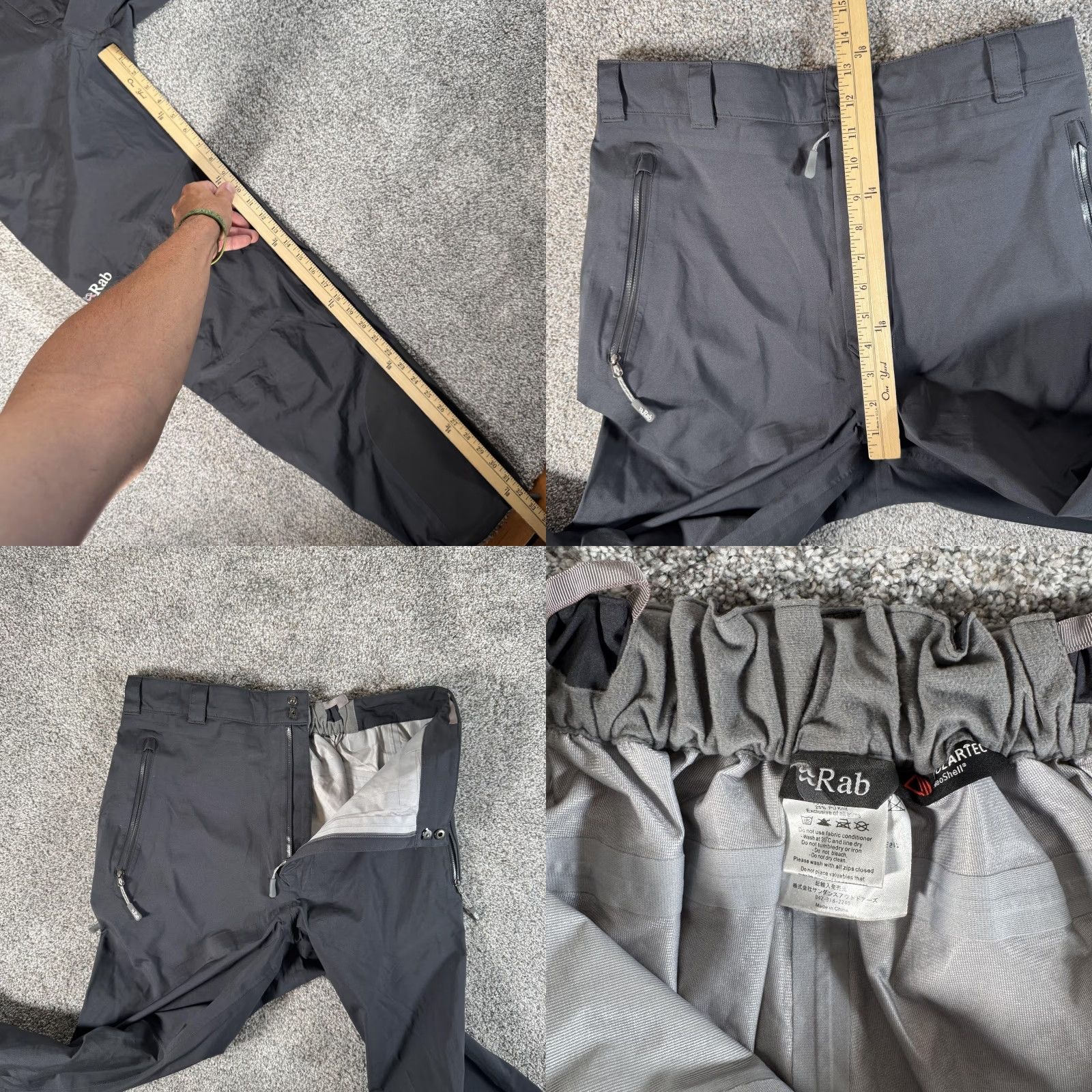 Rab Rab Mens XL Pants Neo Polartec NeoShell Waterproof Snow Hiking Ski QWE-75 Weatherproof Pants Size US 36 / EU 52 - 9 Thumbnail