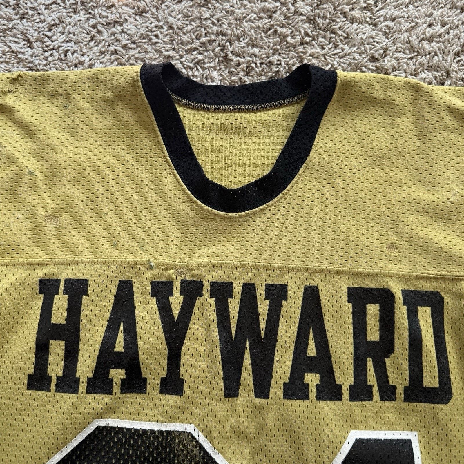 Champion × Vintage Vintage 80’s Champion Cropped Football Jersey Yellow Black Size US L / EU 52-54 / 3 - 4 Thumbnail