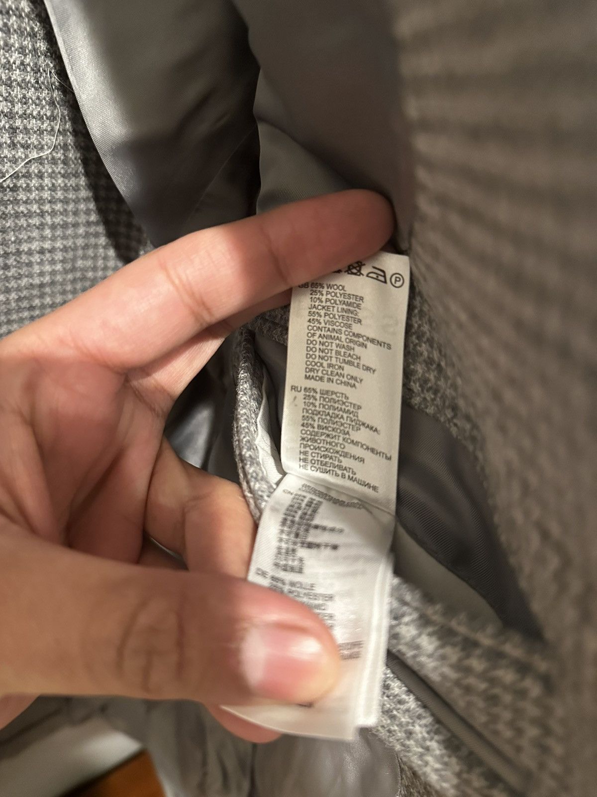 Reiss Reiss 40/50 Grey Houndstooth Wool Blend Jacket Size 40R - 5 Thumbnail