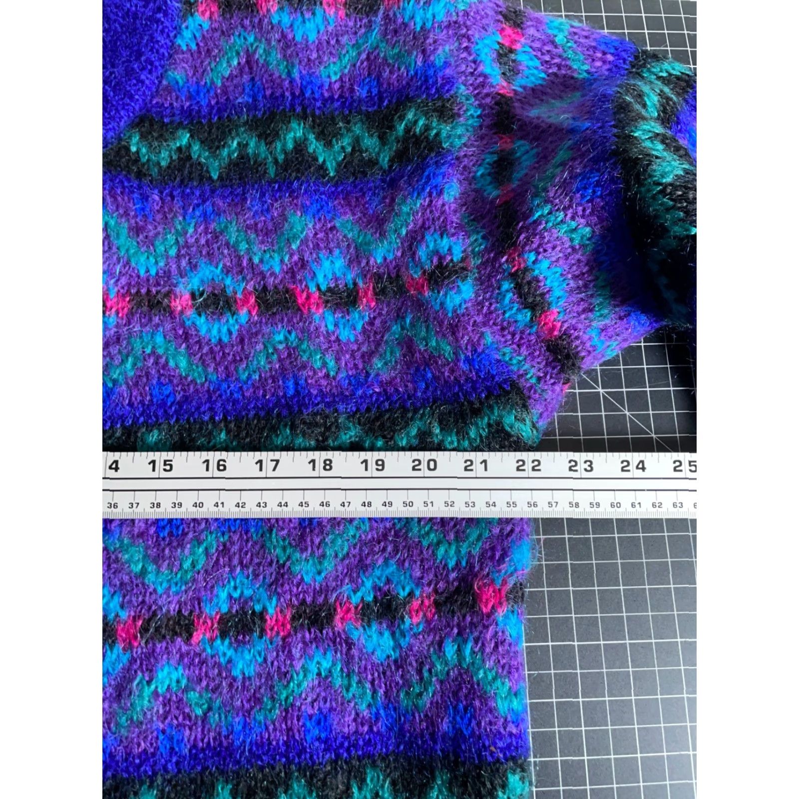 Vintage VINTAGE Icelandic Design Cardigan Sweater Geometric Blue Heavyweight Mohair Blend Long Sleeve Crew Neck Women M Size M / US 6-8 / IT 42-44 - 5 Thumbnail