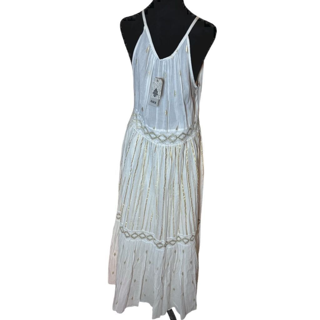 rokh Barok dress NWT white and gold Size M / US 6-8 / IT 42-44 - 3 Thumbnail