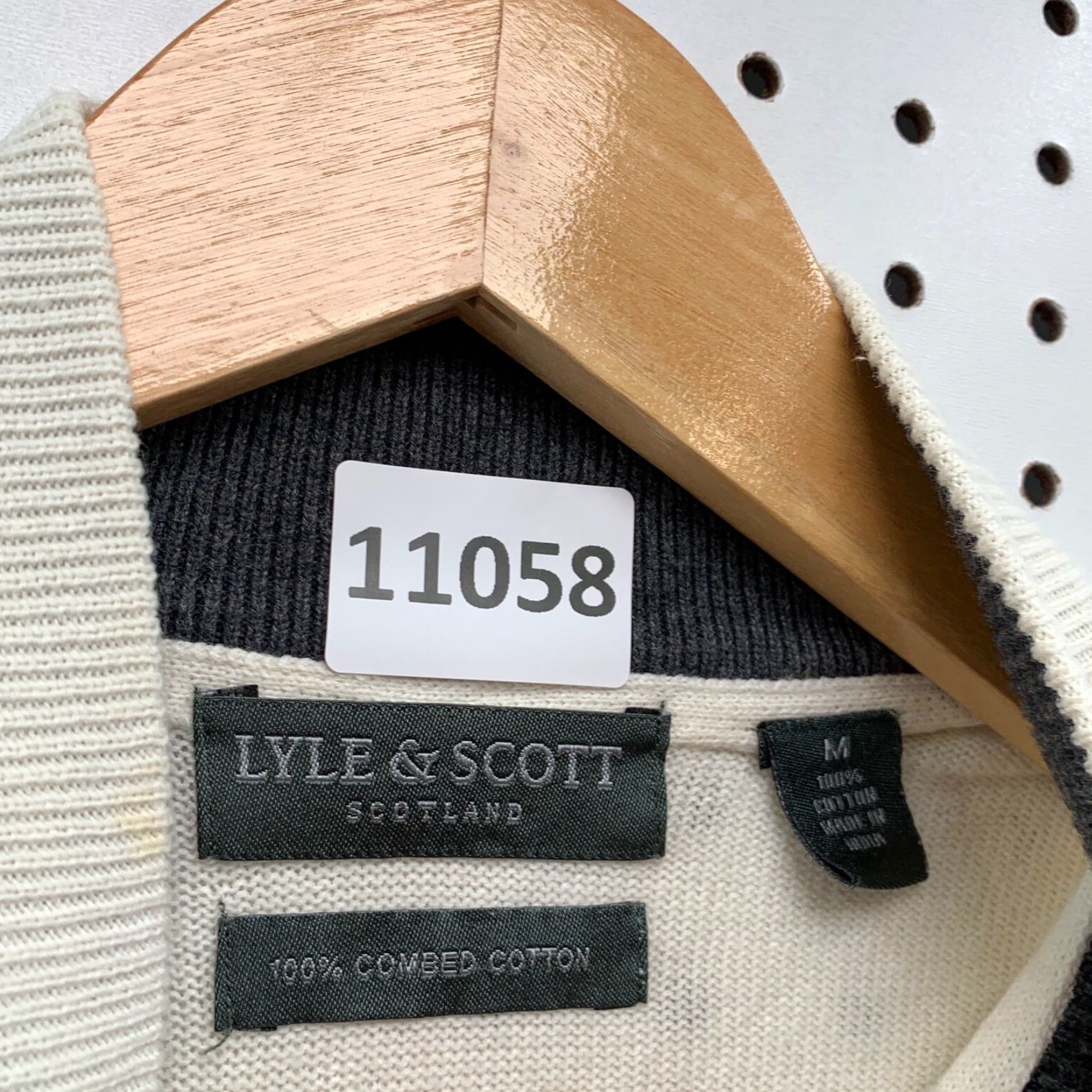 Lyle & Scott VINTAGE Lyle & Scott Sweater Shirt Men 1/4 Zip Mock Neck Ivory Medium Pullover Knit Cotton Casual Mens Size US M / EU 48-50 / 2 - 7 Thumbnail
