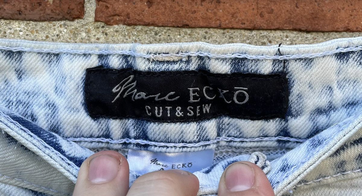 Marc Ecko Marc Ecko Cut & Sew Light Blue Acid Wash Moto Denim Jeans Size US 38 / EU 54 - 2 Thumbnail
