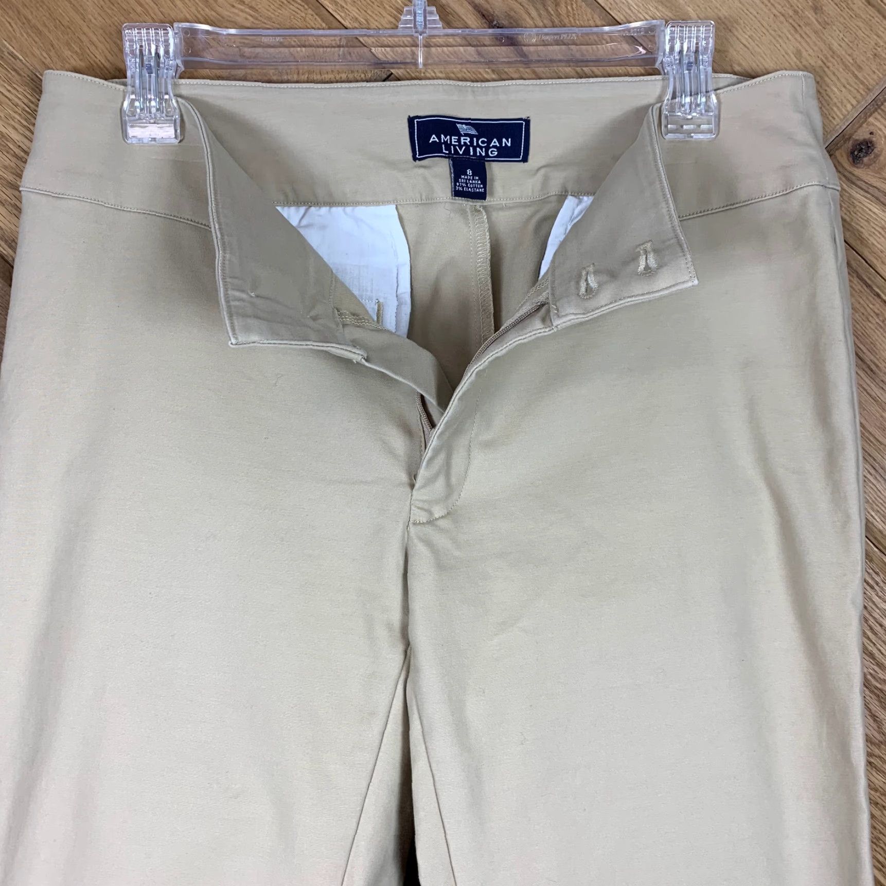 Vintage American Living Womens Pants Khakis Casual Beige Sizes 8 Petite Pants Front Pockets Back Pockets Flat Front Straight Leg Womens Size 30" / US 8 / IT 44 - 7 Thumbnail