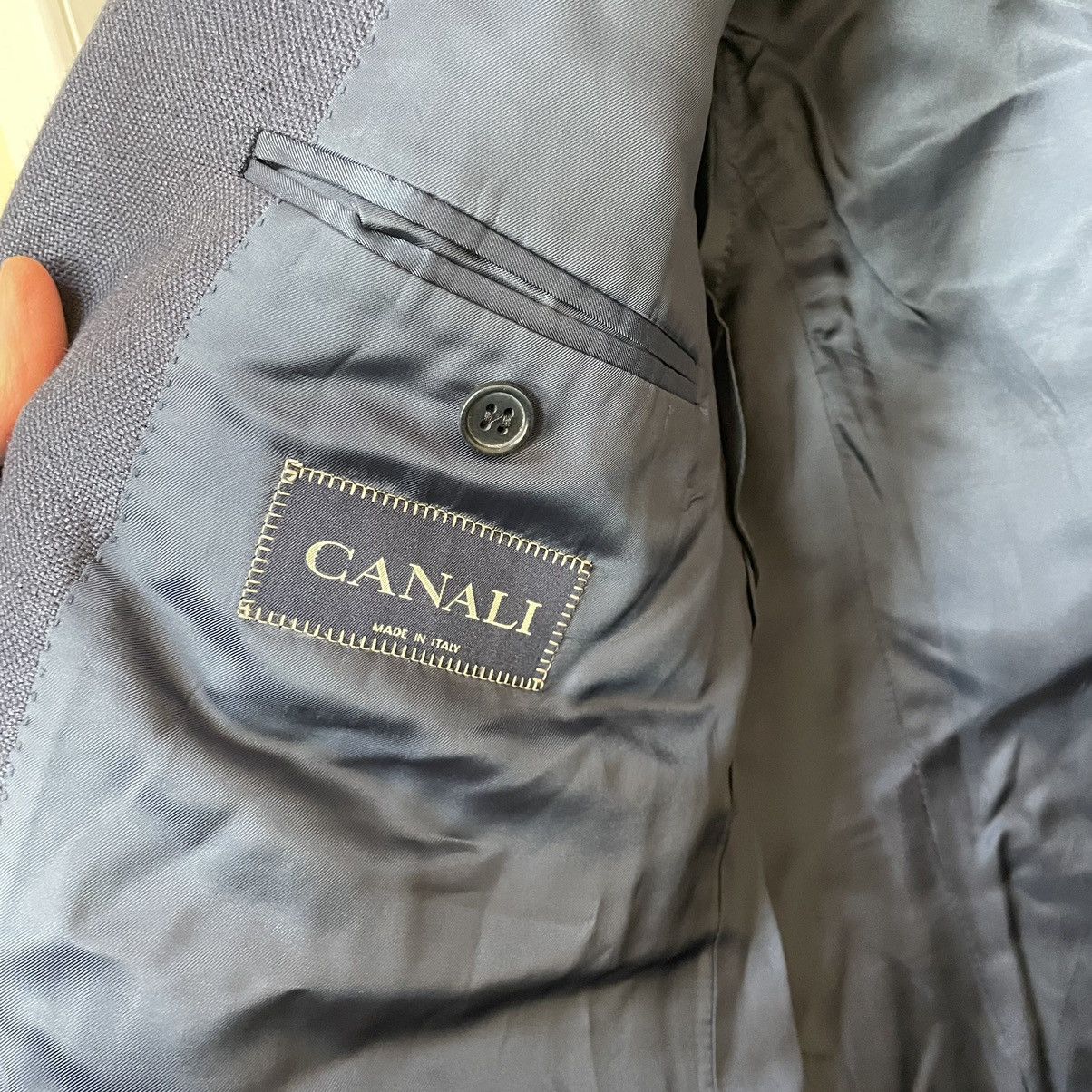 Canali 56 R 7 Canali Wool silk button Blazer jacket bomber old luxu Size US XL / EU 56 / 4 - 4 Thumbnail