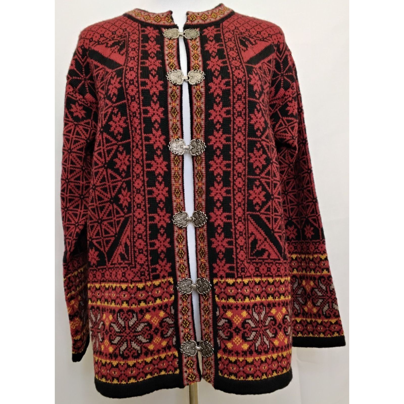 Other Christiania Sweaters Cardigan Women M Red Fair Isle NWT VTG Size M / US 6-8 / IT 42-44 - 2 Thumbnail