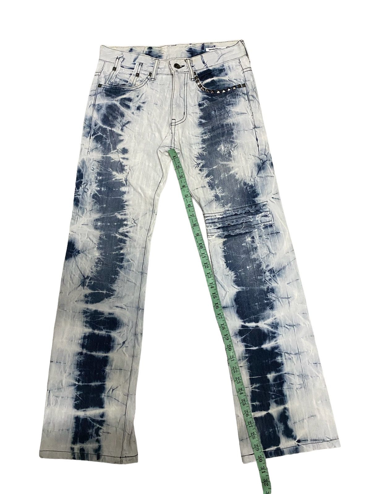 Japanese Brand Vintage Semantic Design Tie Dye Denim Jeans Size US 30 / EU 46 - 15 Thumbnail