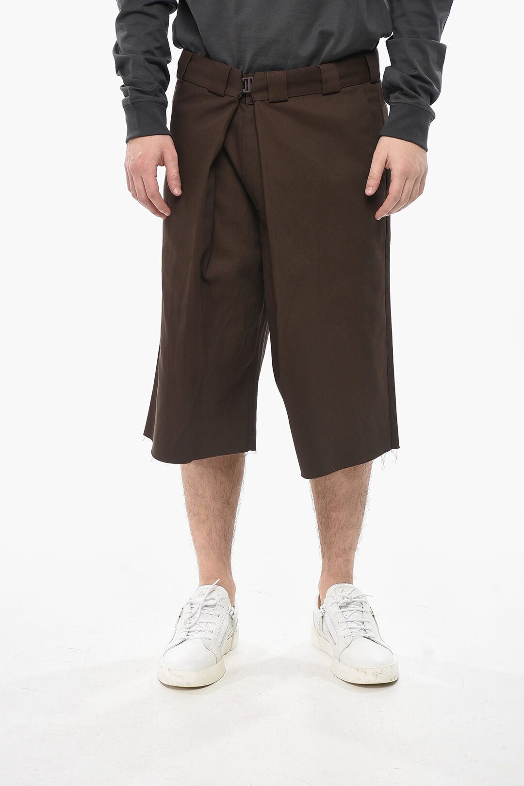 Givenchy Cotton-Blend Shorts with Front Pleats Size US 33 - 1 Thumbnail