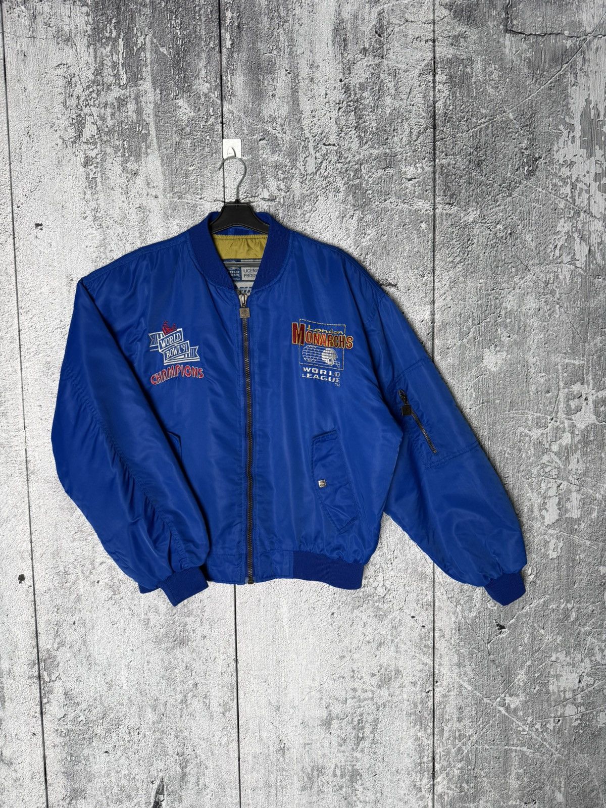 Starter Vintage London Monarchs Wolrd League NFL Bomber Jacket Size US L / EU 52-54 / 3 - 1 Thumbnail