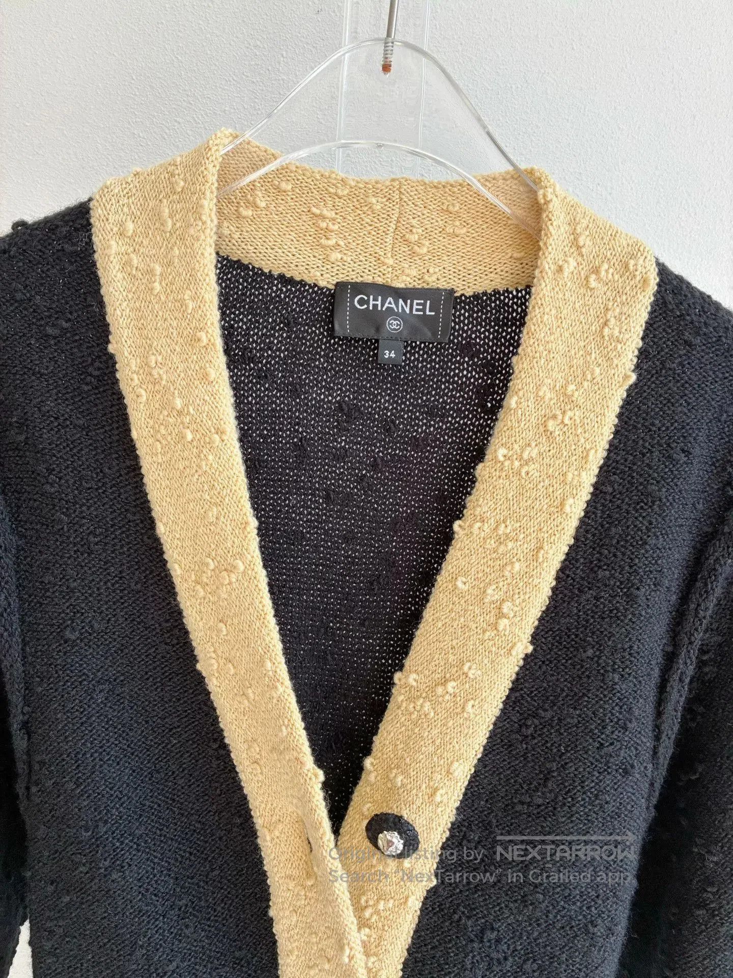 Chanel Chanel 24K Black Yellow Colorblock Wool Cardigan. Size XXS / US 00 / IT 34 - 4 Thumbnail