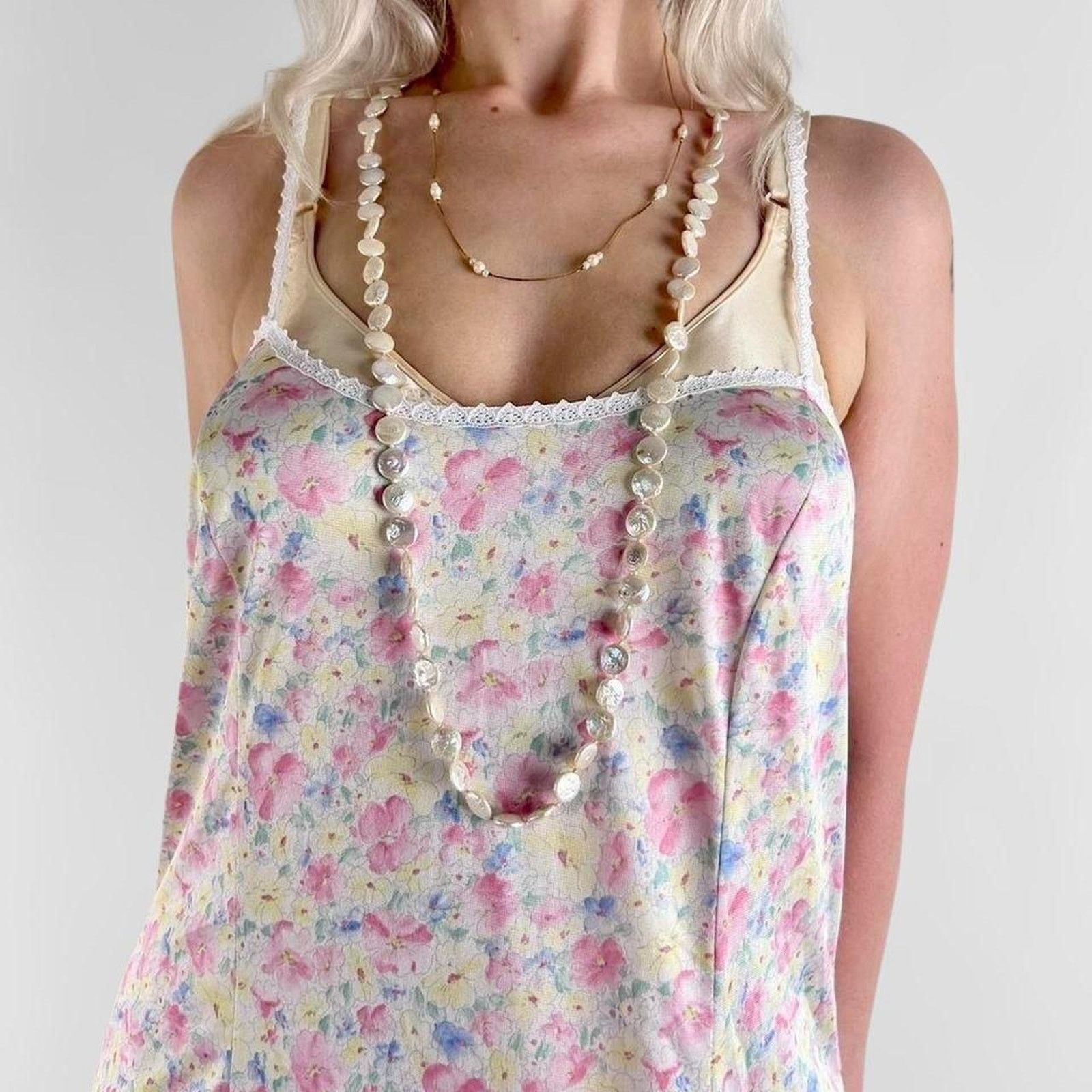 Other 90s vintage floral lace slip dress Size L / US 10 / IT 46 - 4 Thumbnail