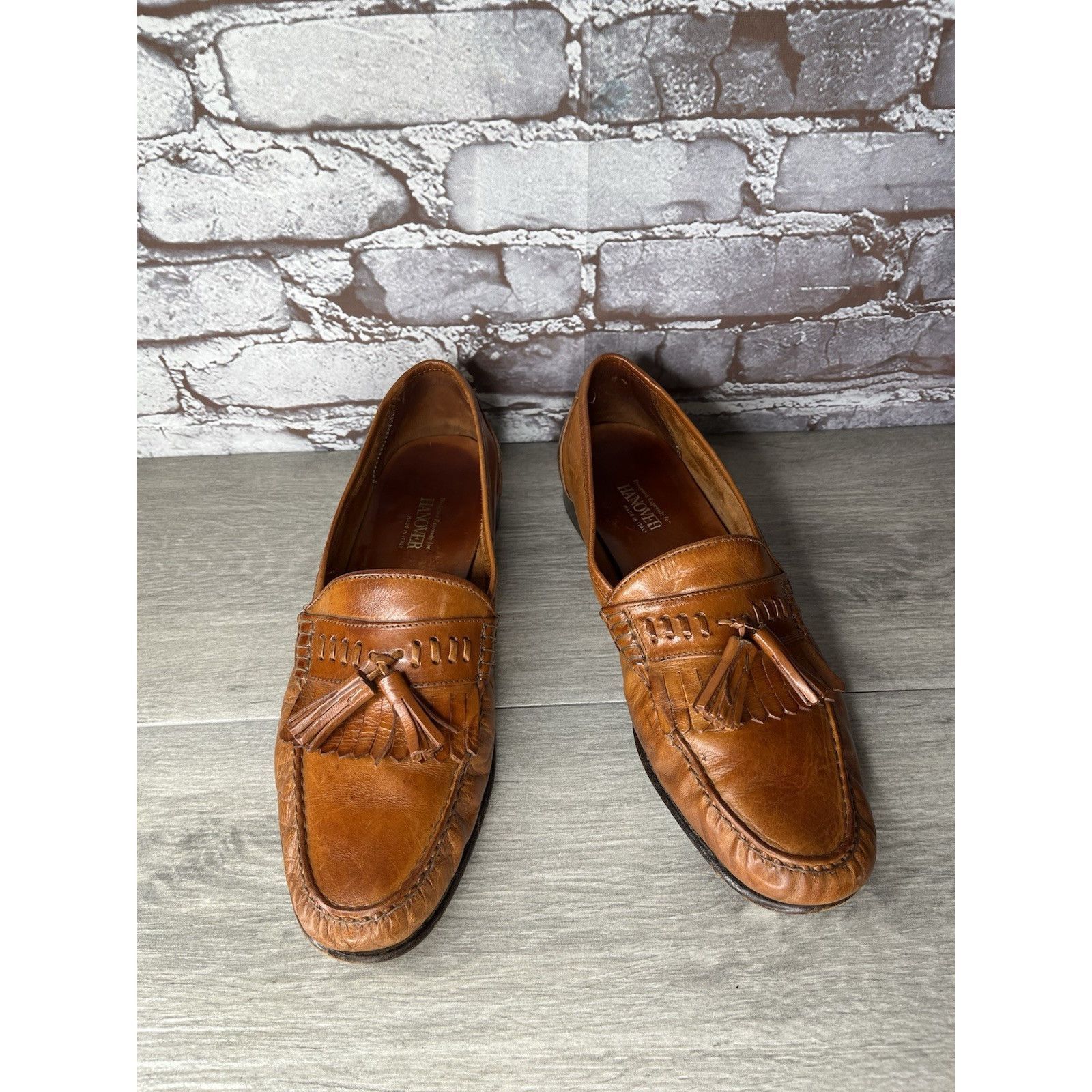 Hanover Hanover Brown Leather Kiltie Tassel VTG Loafers Dress Shoes Size US 10.5 / EU 43-44 - 3 Thumbnail