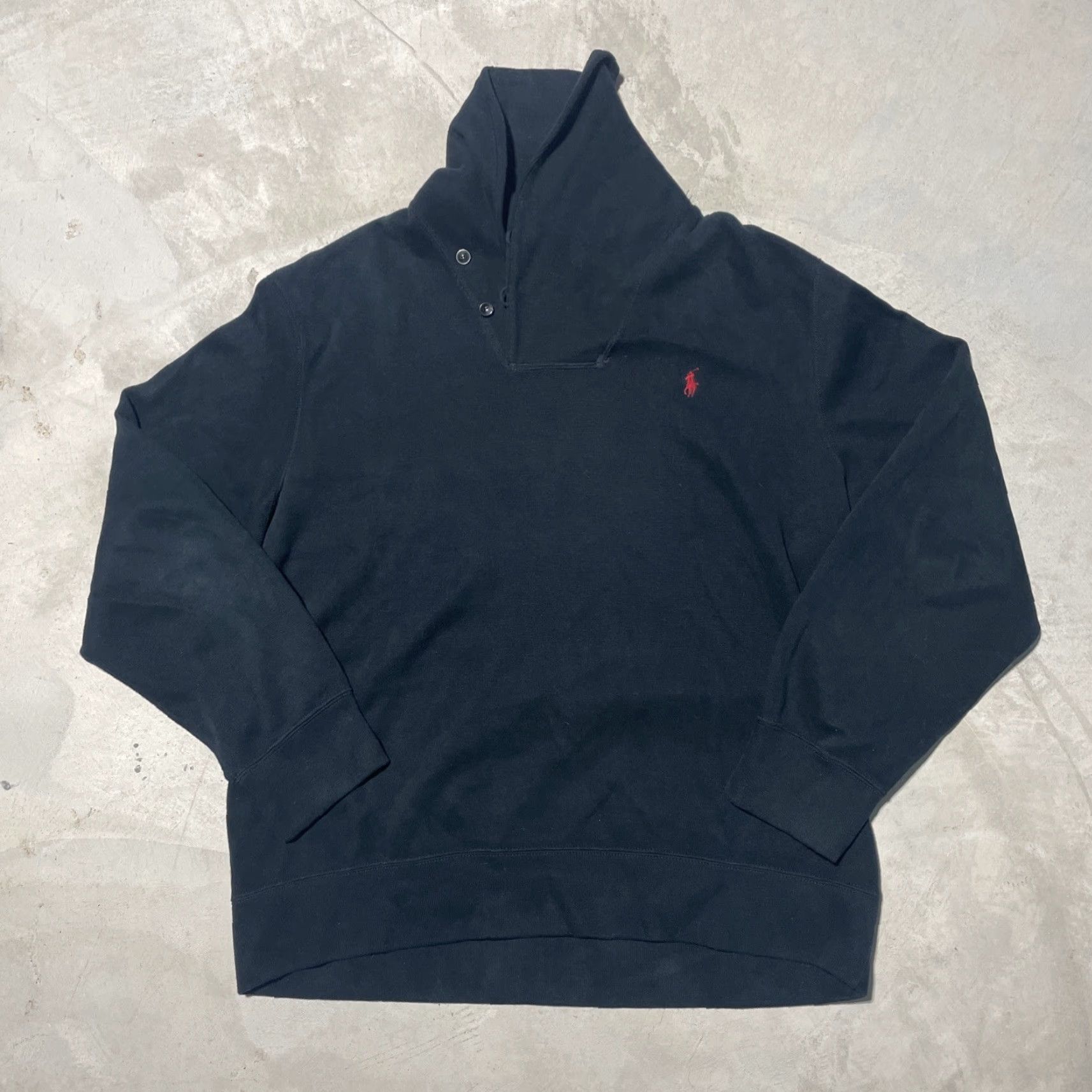 Polo Ralph Lauren Polo Ralph Lauren Sweater Men 2XL Black Cotton Shawl Neck Pullover Logo Zipper Regular Knit Shirt Style Pullover Adult Mens Size US XXL / EU 58 / 5 - 2 Thumbnail