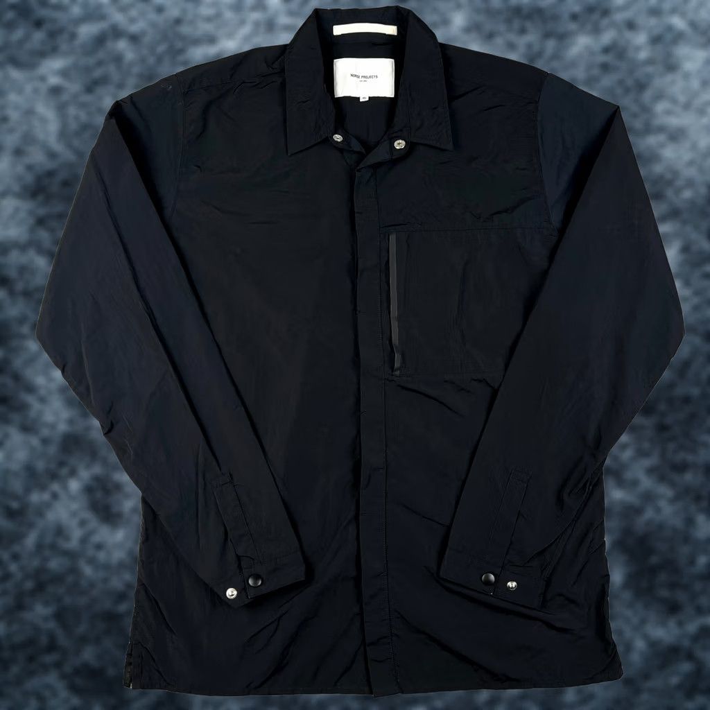 Norse Projects Norse Projects Bendt Light Jacket Snap Button XL Mens Black Windbreaker Jacket Size US XL / EU 56 / 4 - 1 Thumbnail