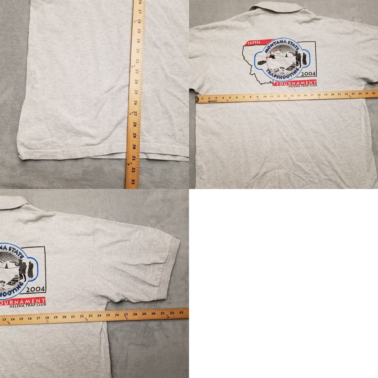 Vintage VINTAGE Montana State Trapshooting Shirt Mens 2XL Gray Polo Short Sleeve Casual polo shirt gray mens 2XL vintage Size US XXL / EU 58 / 5 - 9 Thumbnail