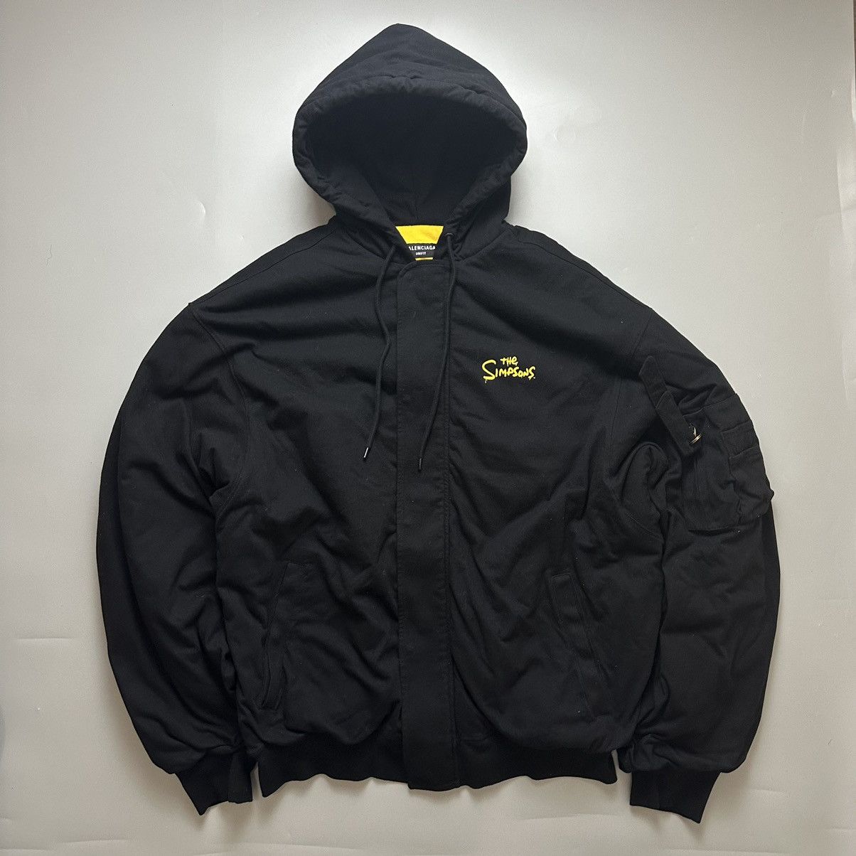 image of Balenciaga “The Simpsons” Oversized Jacket in Black, Men's (Size Small)