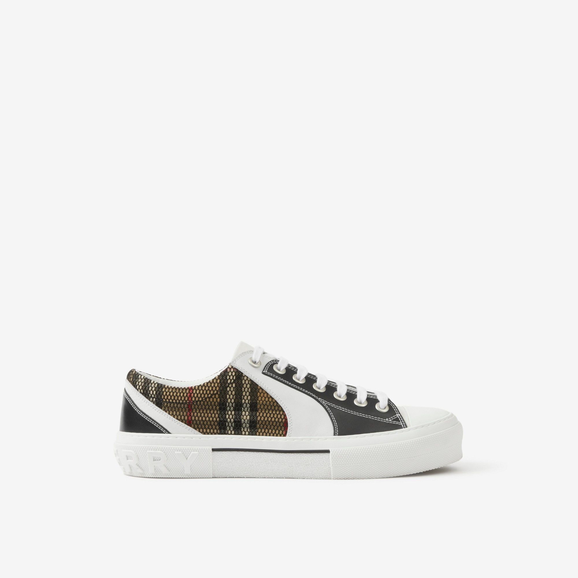 os11x0226 Vintage Check Mesh Sneakers In Multicolor