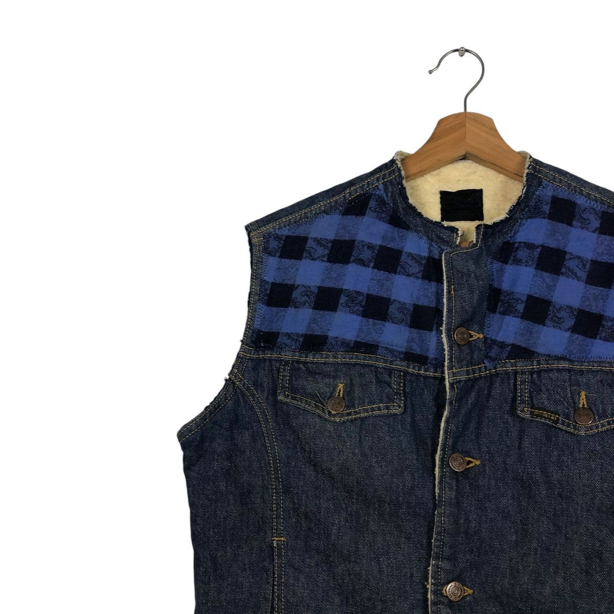 Vintage 🔥VINTAGE DENIM CHORE VEST JACKET ROEBUCKS ISSEY MIYAKE Size US M / EU 48-50 / 2 - 9 Thumbnail