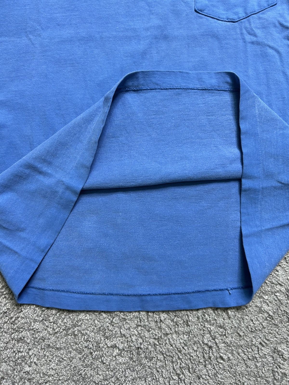 Vintage Vintage 80s/90S Blank Selvedge Pocket Tee Baby Blue Size US L / EU 52-54 / 3 - 5 Thumbnail