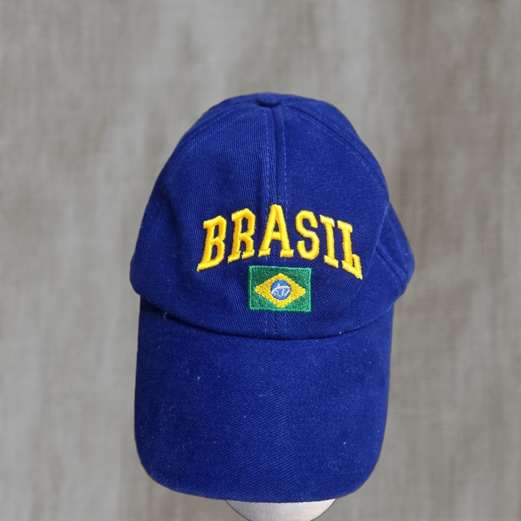 Vintage Vintage Brazil Flag Logo Adjustable Baseball Cap Hat Men Blue Soccer Summer 90s Size ONE SIZE - 1 Thumbnail