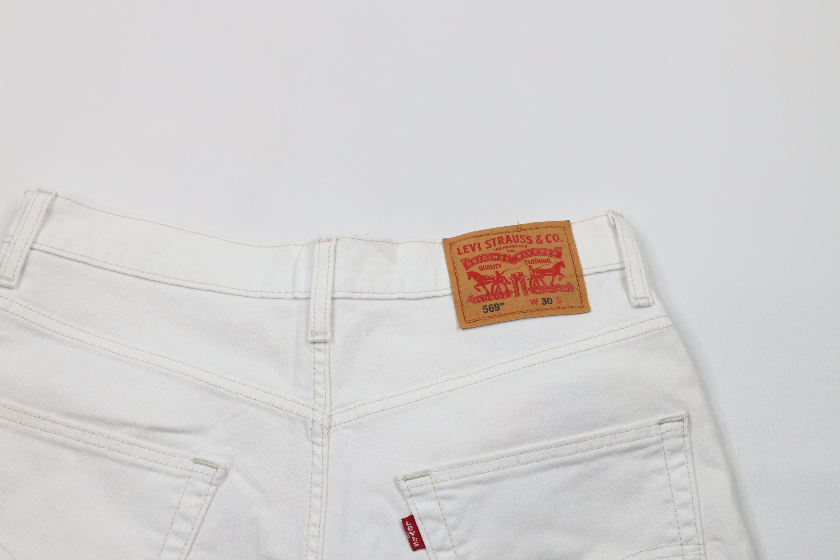Levi's × Vintage Vintage Y2K Levis 569 Fit Denim Jean Shorts Jorts White Size US 30 / EU 46 - 9 Thumbnail