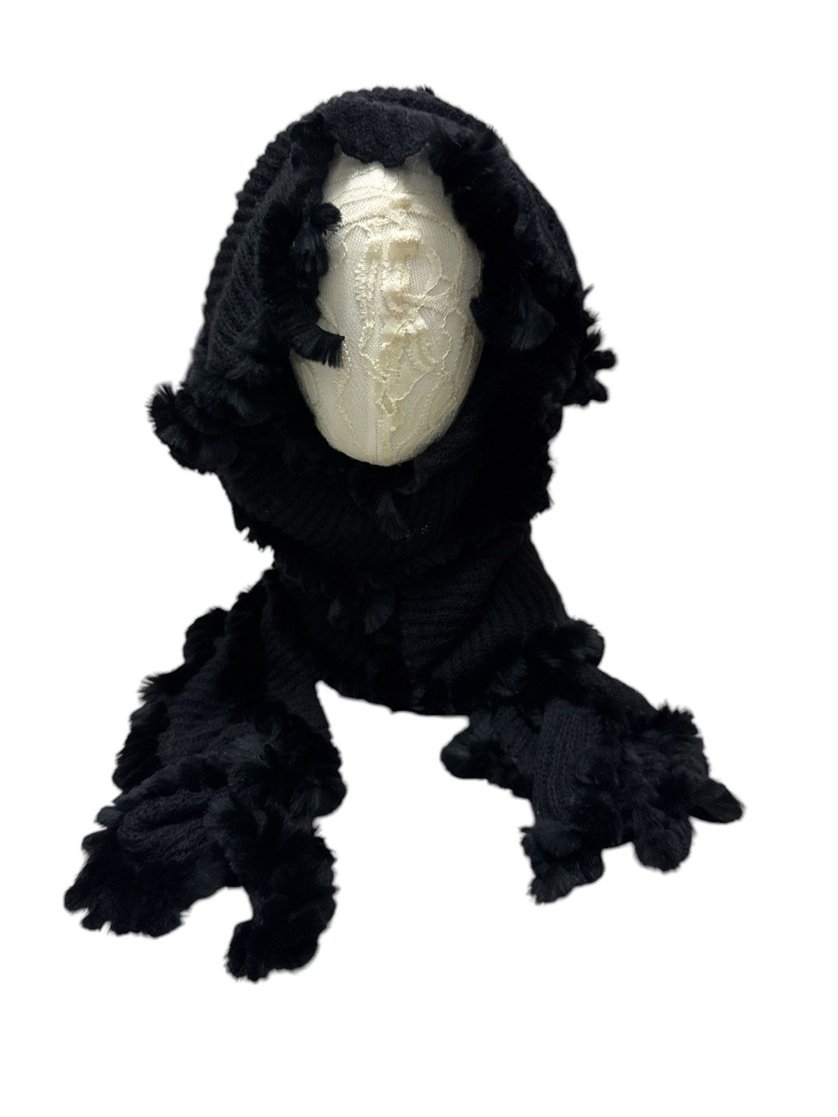 Japanese Brand TO BE CHIC JAPAN PERFORATED DESTROYED FUR LINING SCARF Size ONE SIZE - 1 Thumbnail