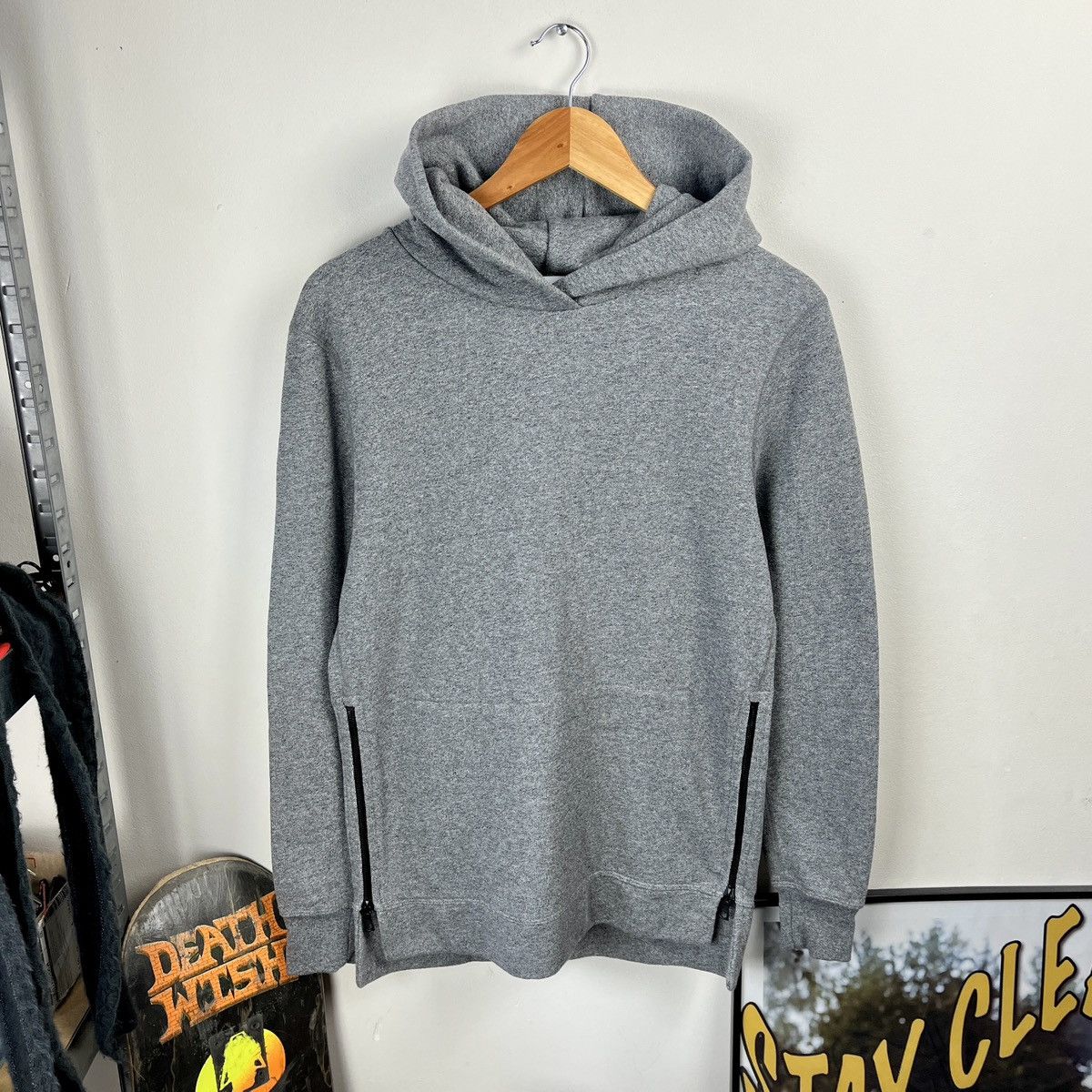 John Elliott John Elliott Grey Avant Garde Hoodie with side Zip Oversize Size US M / EU 48-50 / 2 - 1 Thumbnail