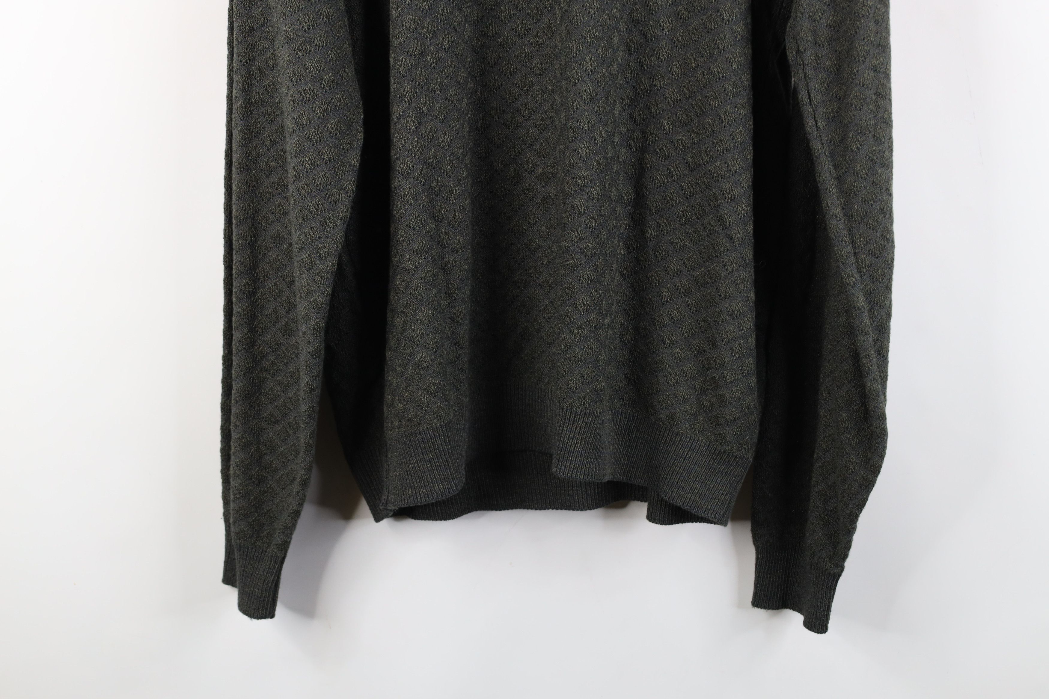 Vintage Vintage 90s Streetwear Diamond Knit Crewneck Sweater Green Size US L / EU 52-54 / 3 - 10 Thumbnail