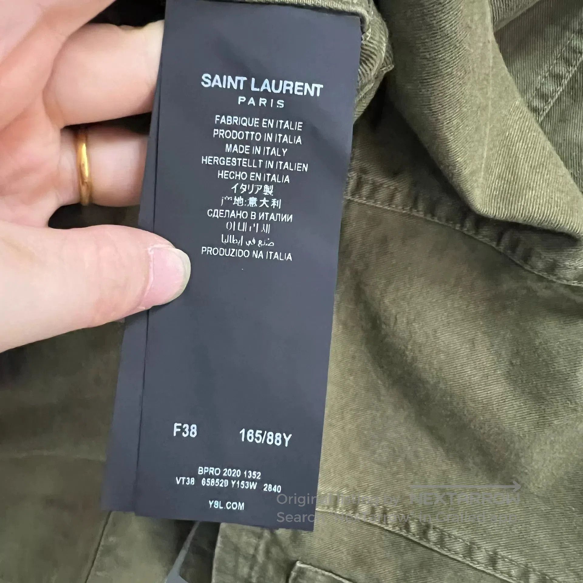 Saint Laurent Paris saint laurent green logo work shirt. Size US M / EU 48-50 / 2 - 4 Thumbnail