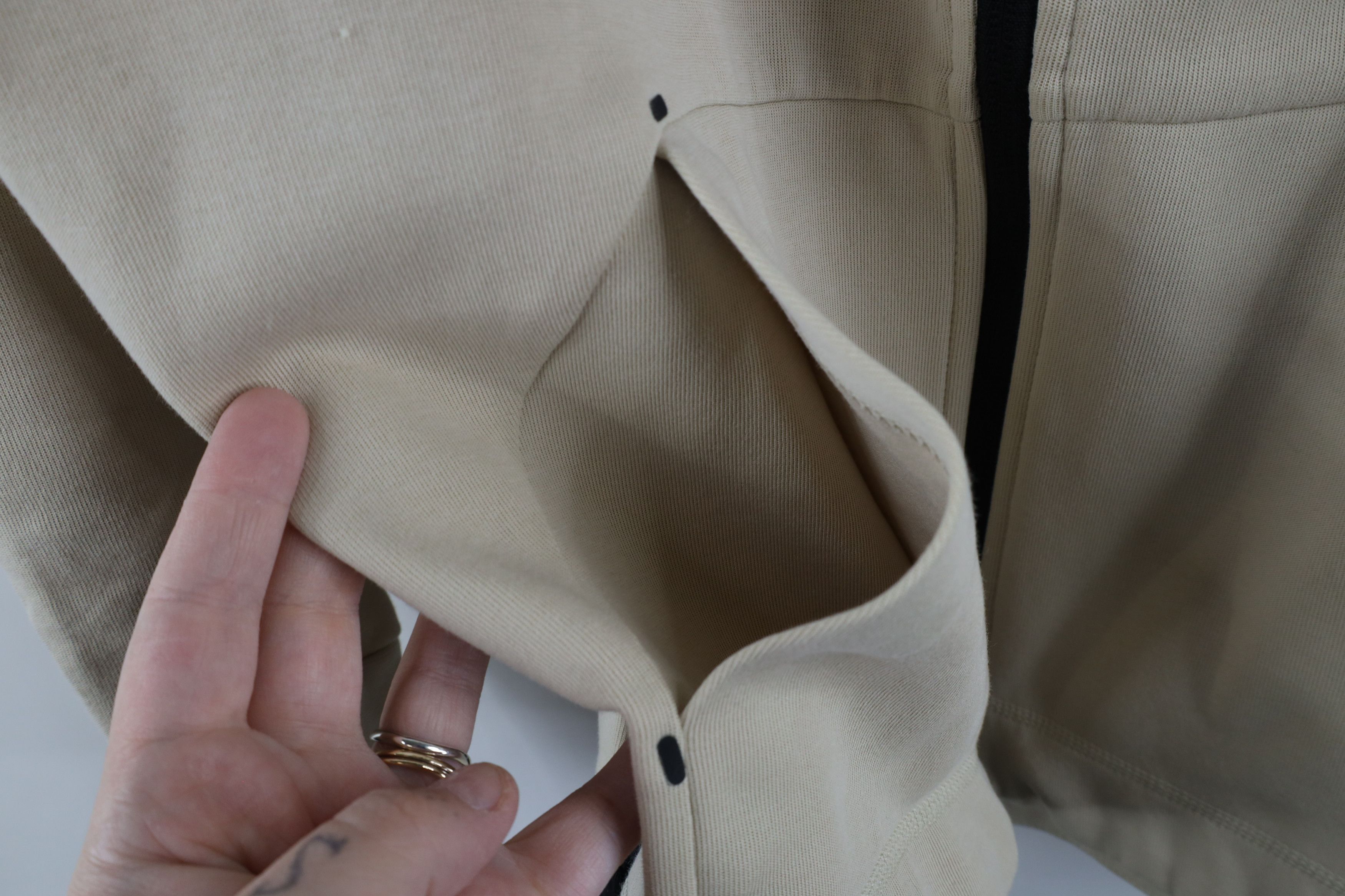 Nike × Vintage Nike Sportswear Tech Fleece Full Zip Hoodie Sweatshirt Beige Size S / US 4 / IT 40 - 6 Thumbnail