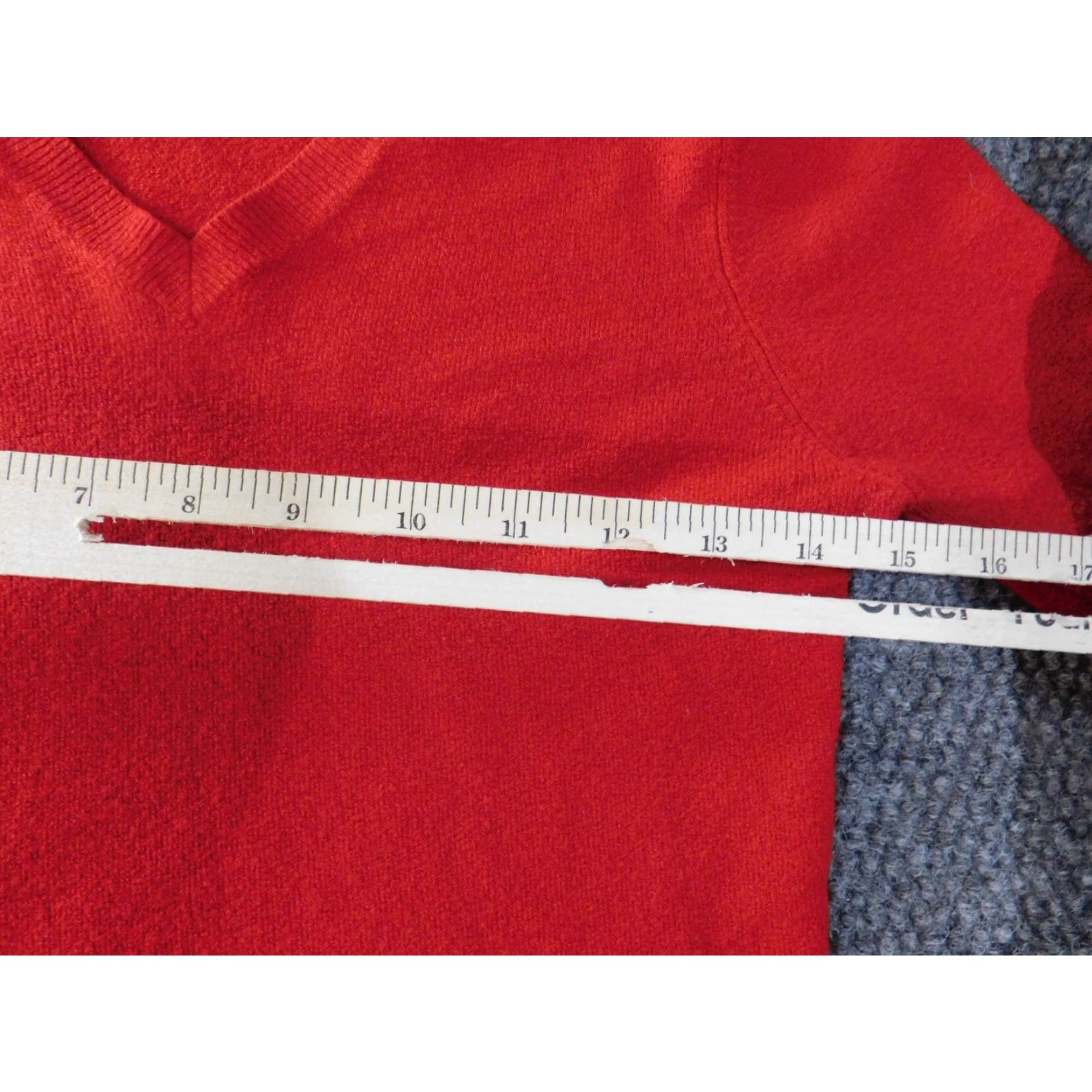 Express Express Sweater XS Womens Red Pullover V-Neck Regular Knit Stretch Nylon Acrylic Casual Size XS / US 0-2 / IT 36-38 - 6 Thumbnail