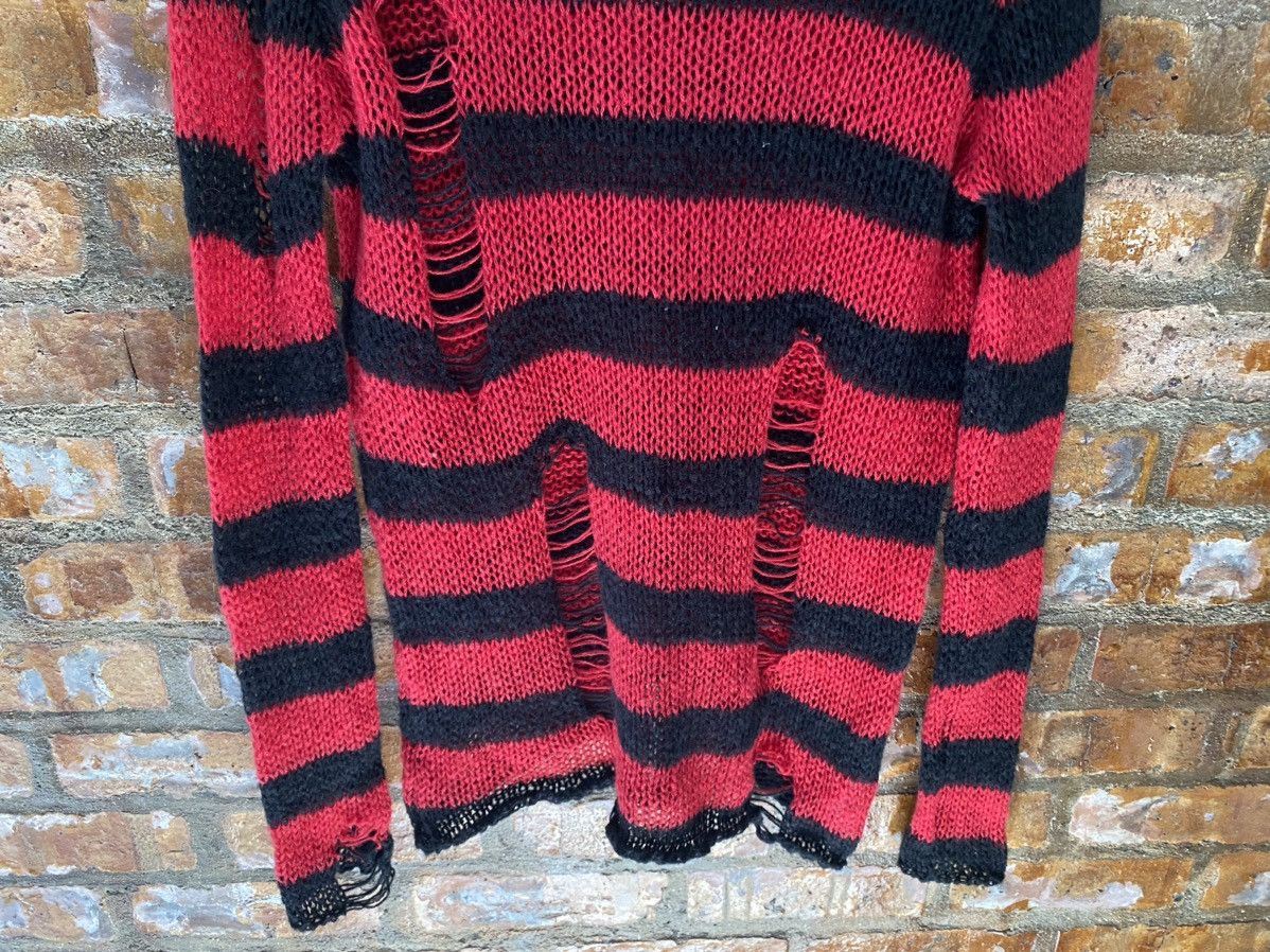 Japanese Brand 2000s Mony Japan Spider Web mesh Distresed stripe grunge Size US L / EU 52-54 / 3 - 5 Thumbnail