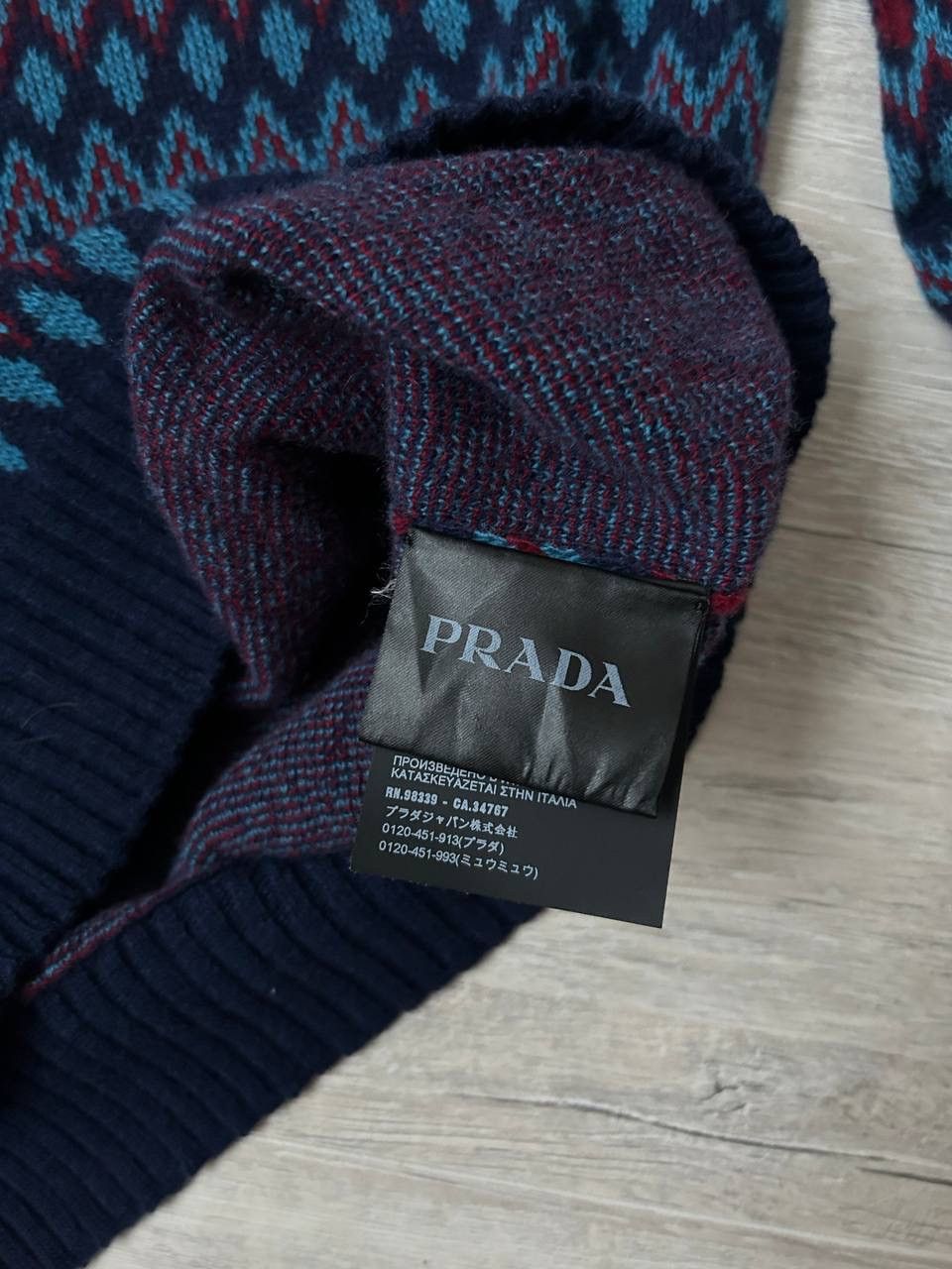 Prada Iconic Prada Intarsia 18 Runway Fashion Show Chevron Sweater Size US S / EU 44-46 / 1 - 4 Thumbnail