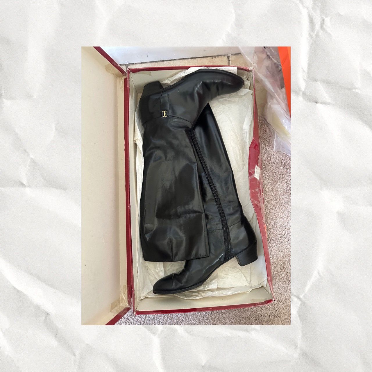 Salvatore Ferragamo × Vintage VINTAGE Salvatore Knee High Black Leather Riding Boots Size US 10.5 / IT 40.5 - 5 Thumbnail