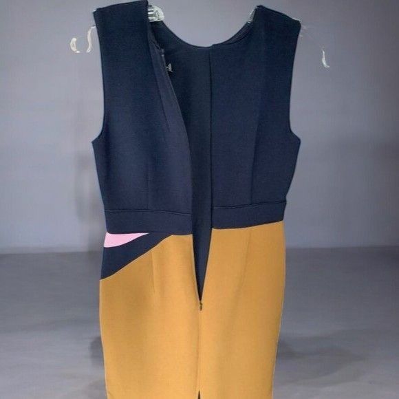 Ann Taylor Ann Taylor Midnight Navy Color Block Sleeveless Sheath 0 Size XS / US 0-2 / IT 36-38 - 4 Thumbnail
