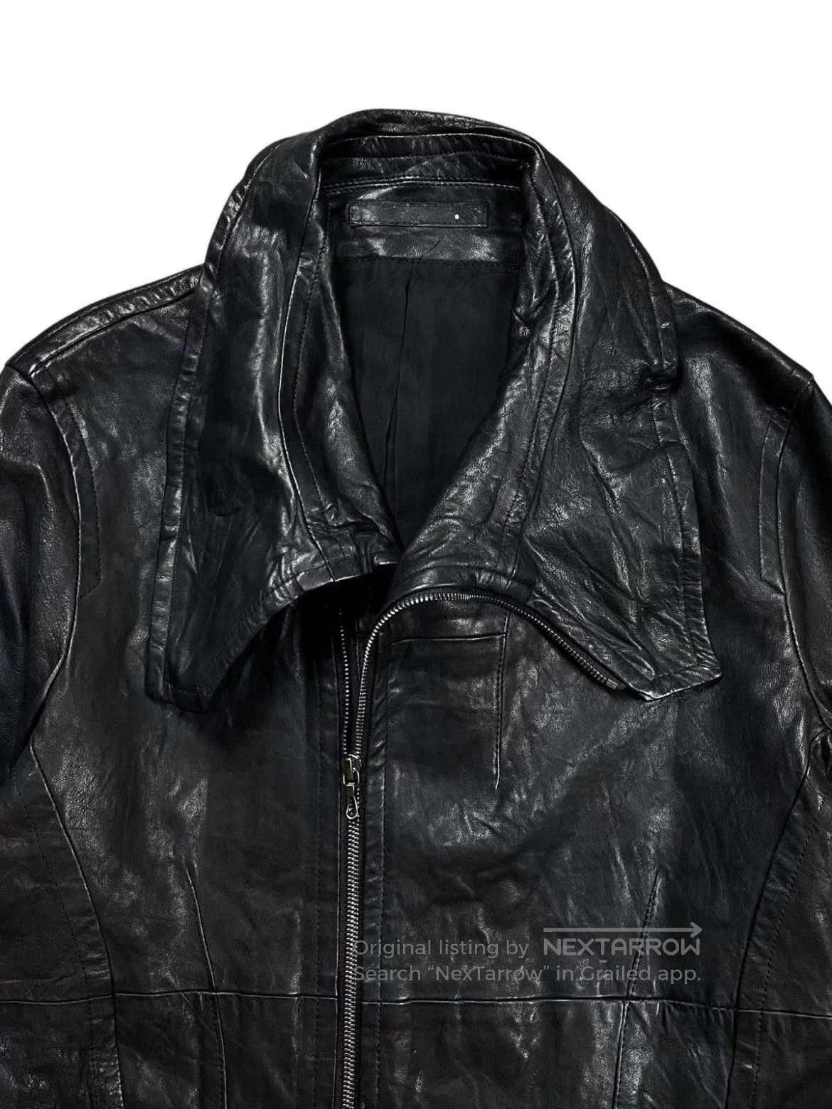Julius Julius_7 Black High Neck Leather Jacket. Size US M / EU 48-50 / 2 - 4 Thumbnail